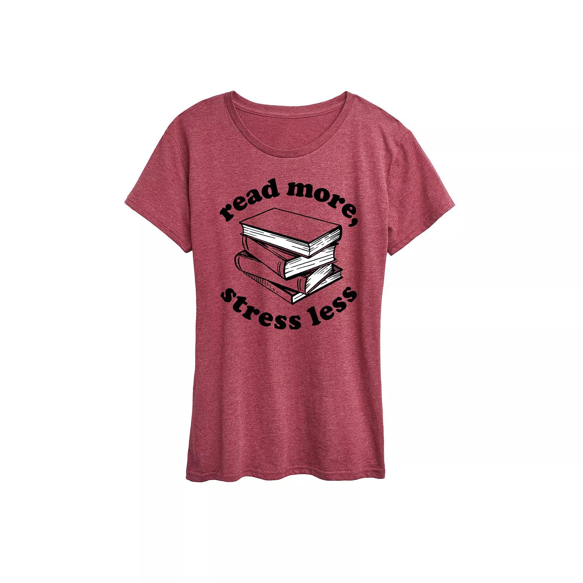 Women's Read More Stress Less Graphic Tee, Girl's,  Product Image