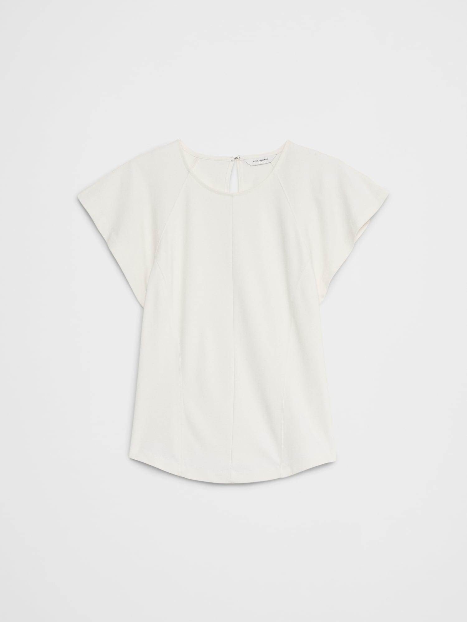 Lightweight Flutter-Sleeve Ponte Top Product Image
