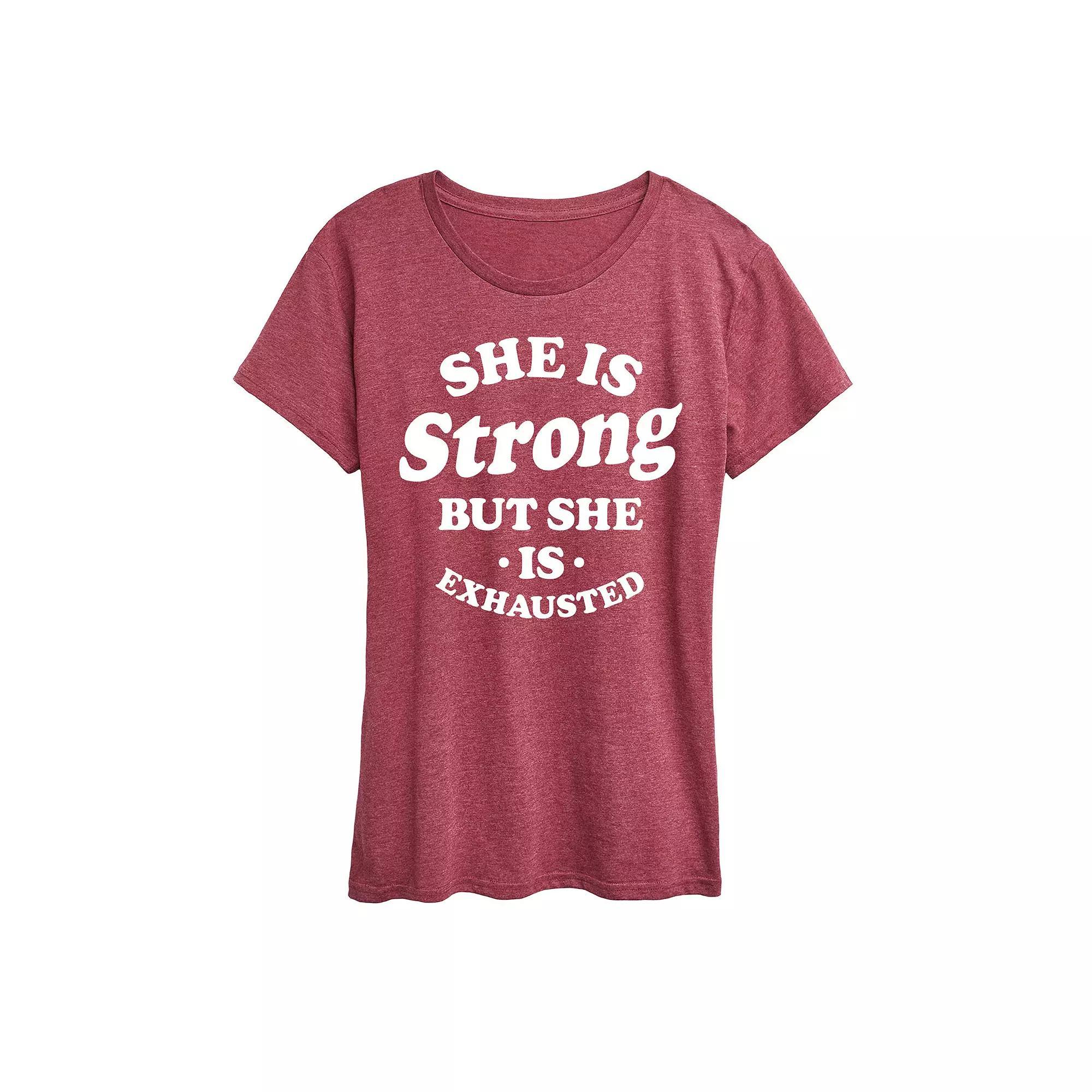 Women's She Is Strong She Is Exhausted Graphic Tee, Girl's,  Product Image