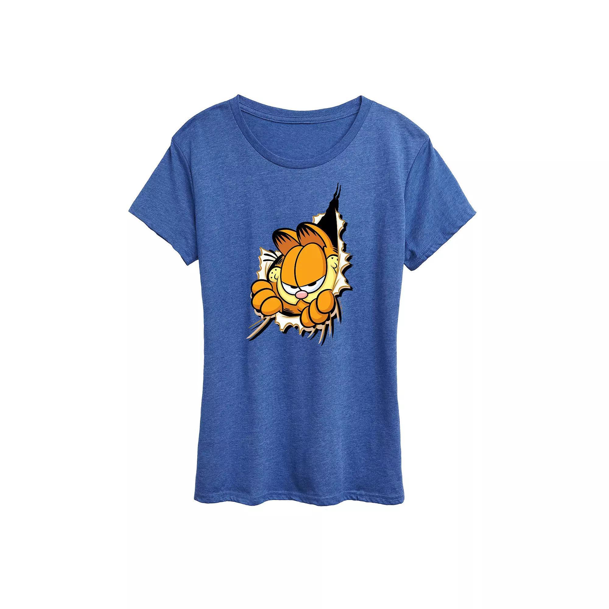 Women's Garfield Peeking Out Graphic Tee, Girl's,  Product Image