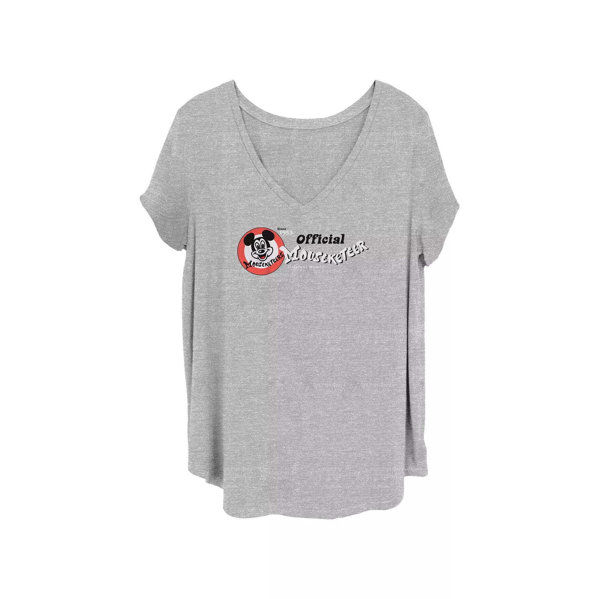 Disney's 100th Anniversary Women's Mickey Mouse Club Official Mouseketeer 1955 V-Neck Tee, Girl's,  Product Image