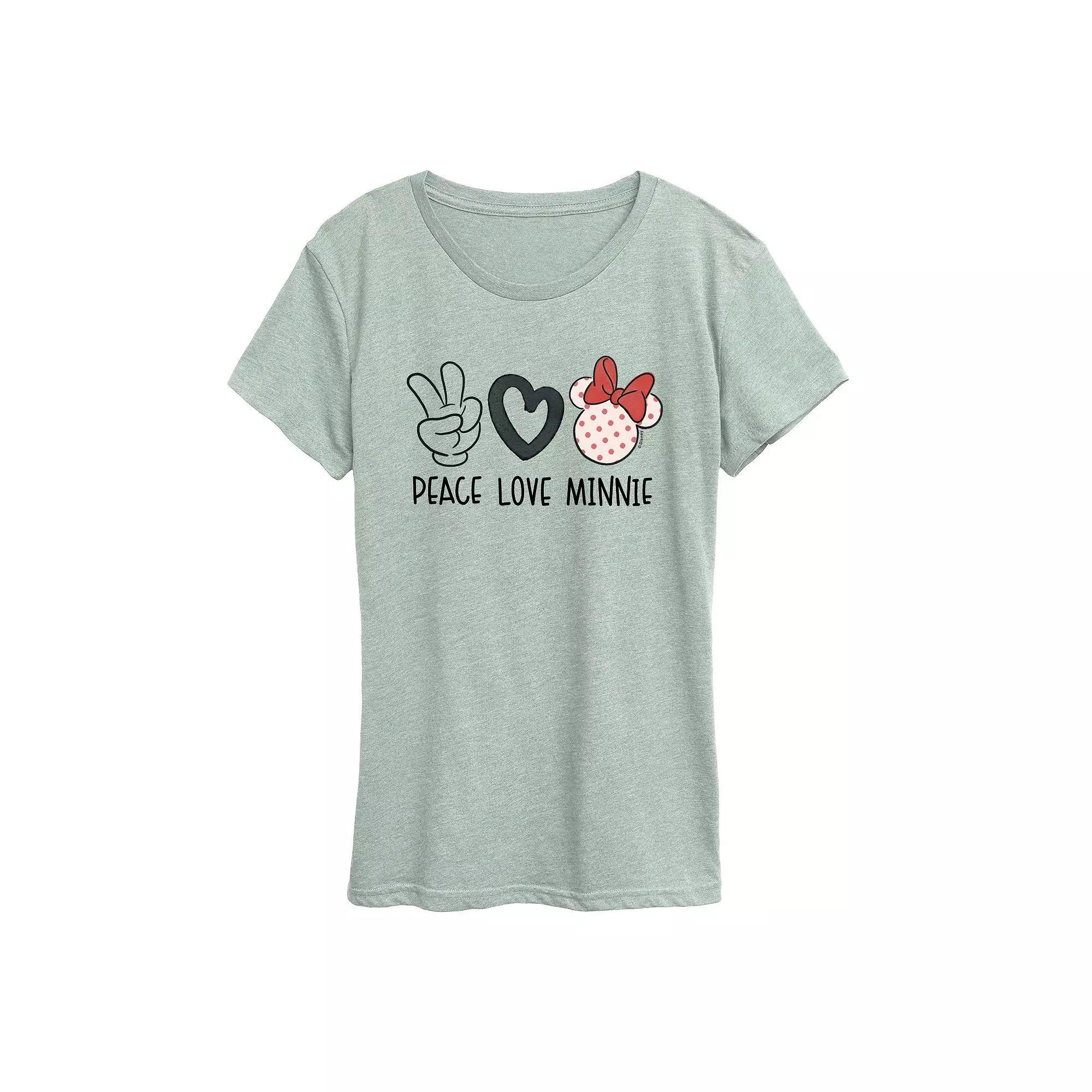 Disney's Minnie Mouse Women's Peace Love Graphic Tee,  Product Image
