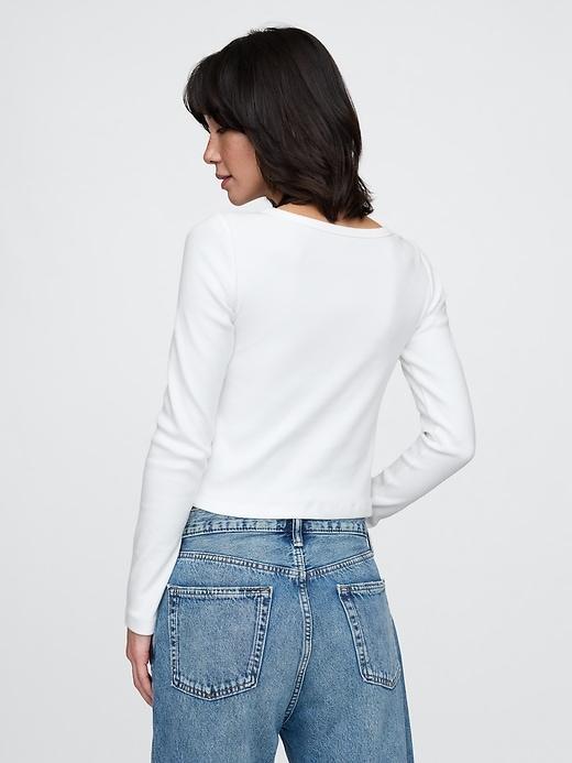 Heavyweight Rib Boatneck Crop T-Shirt Product Image