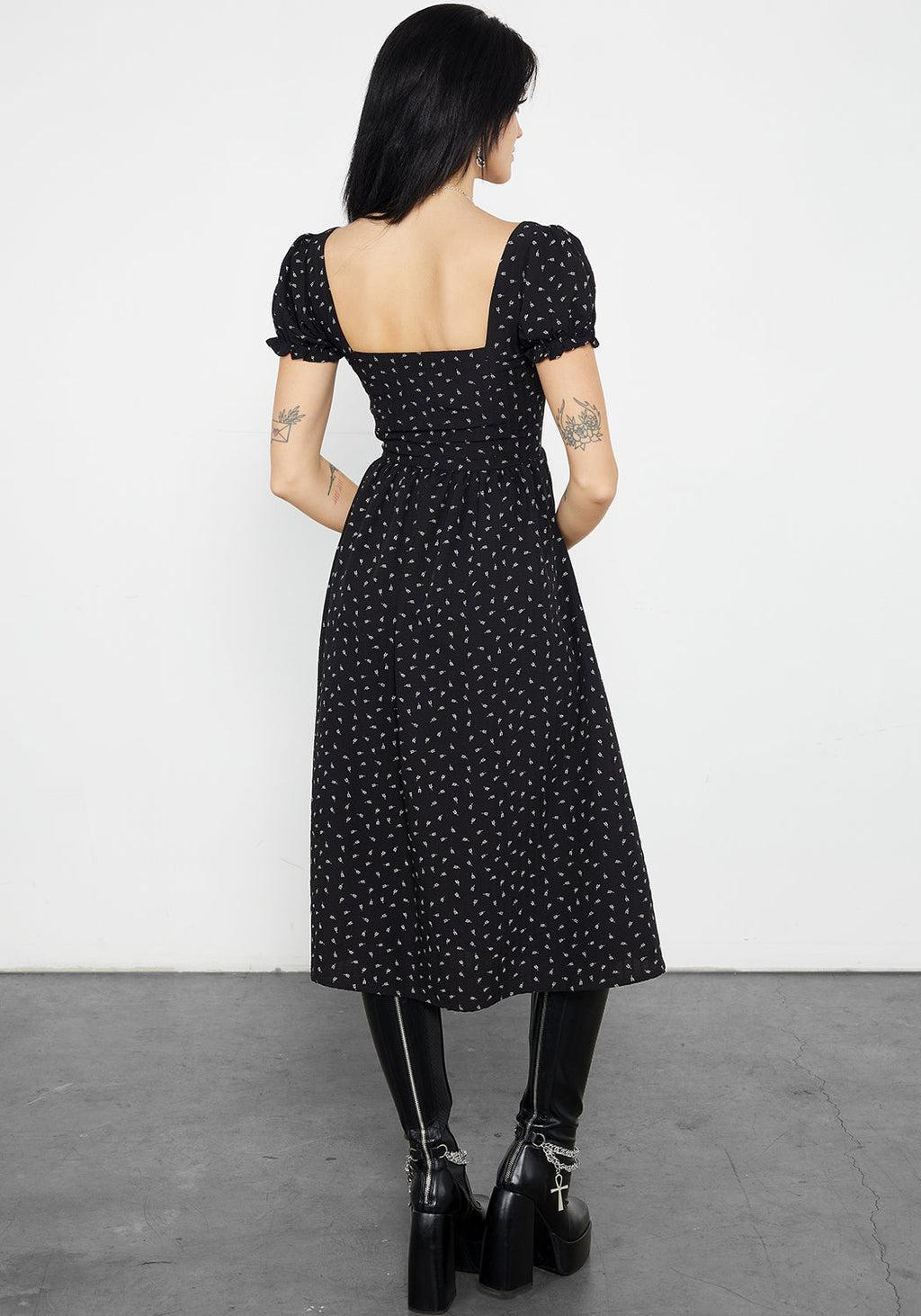 Mortem Floral Print Midi Dress Product Image