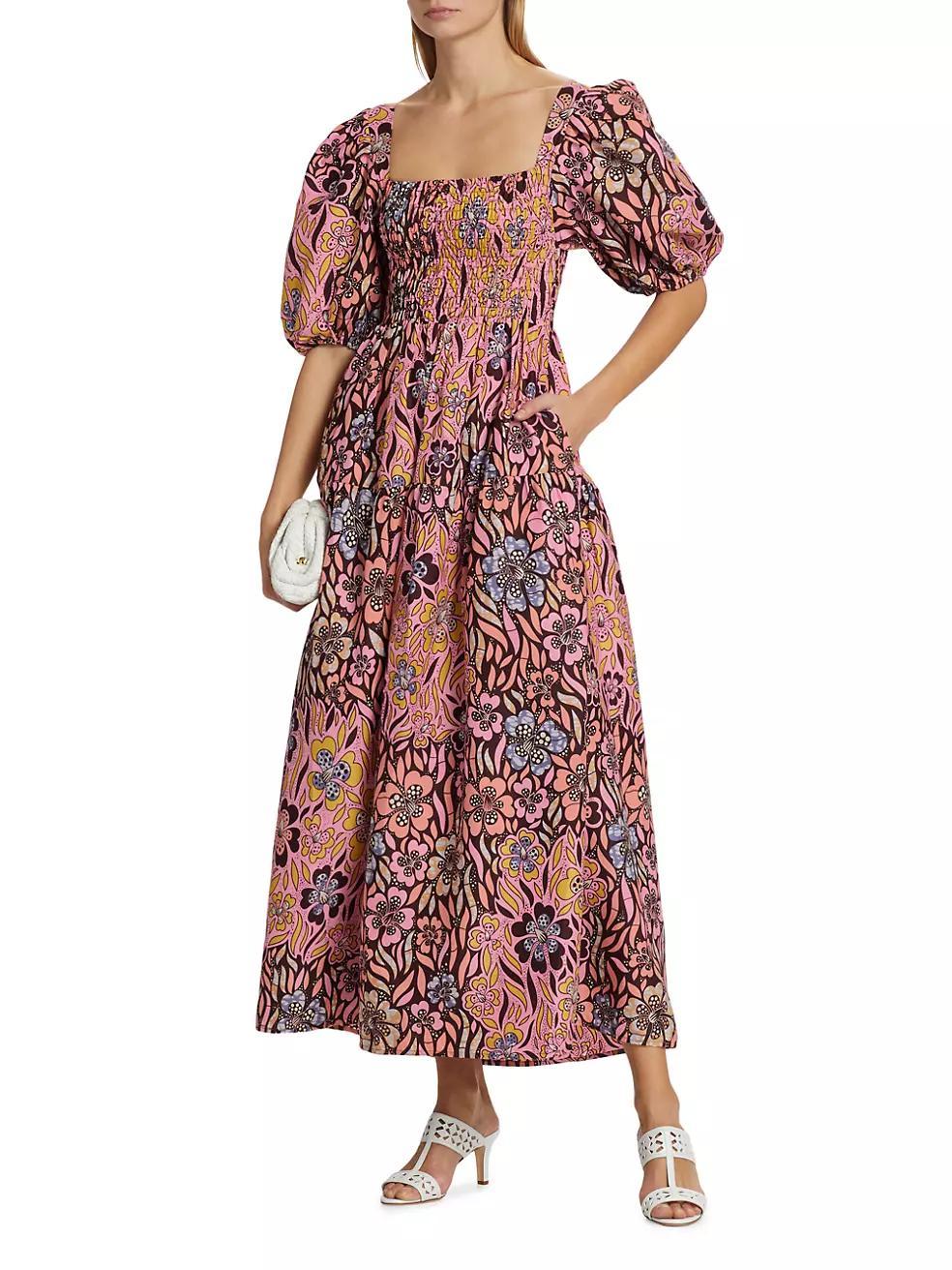 Lola Floral Puff-Sleeve Maxi Dress Product Image