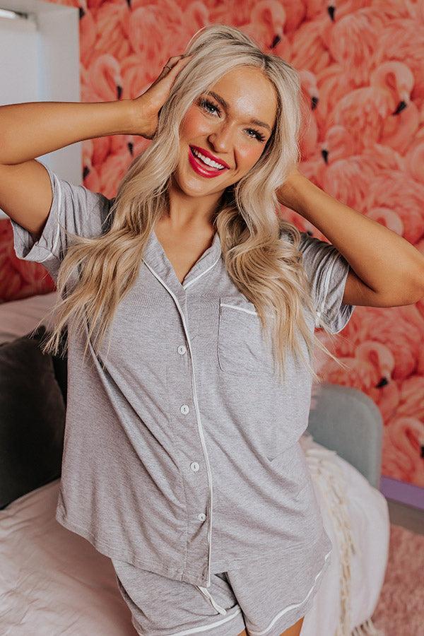 Classic Cuddles Pajama Top In Grey Product Image