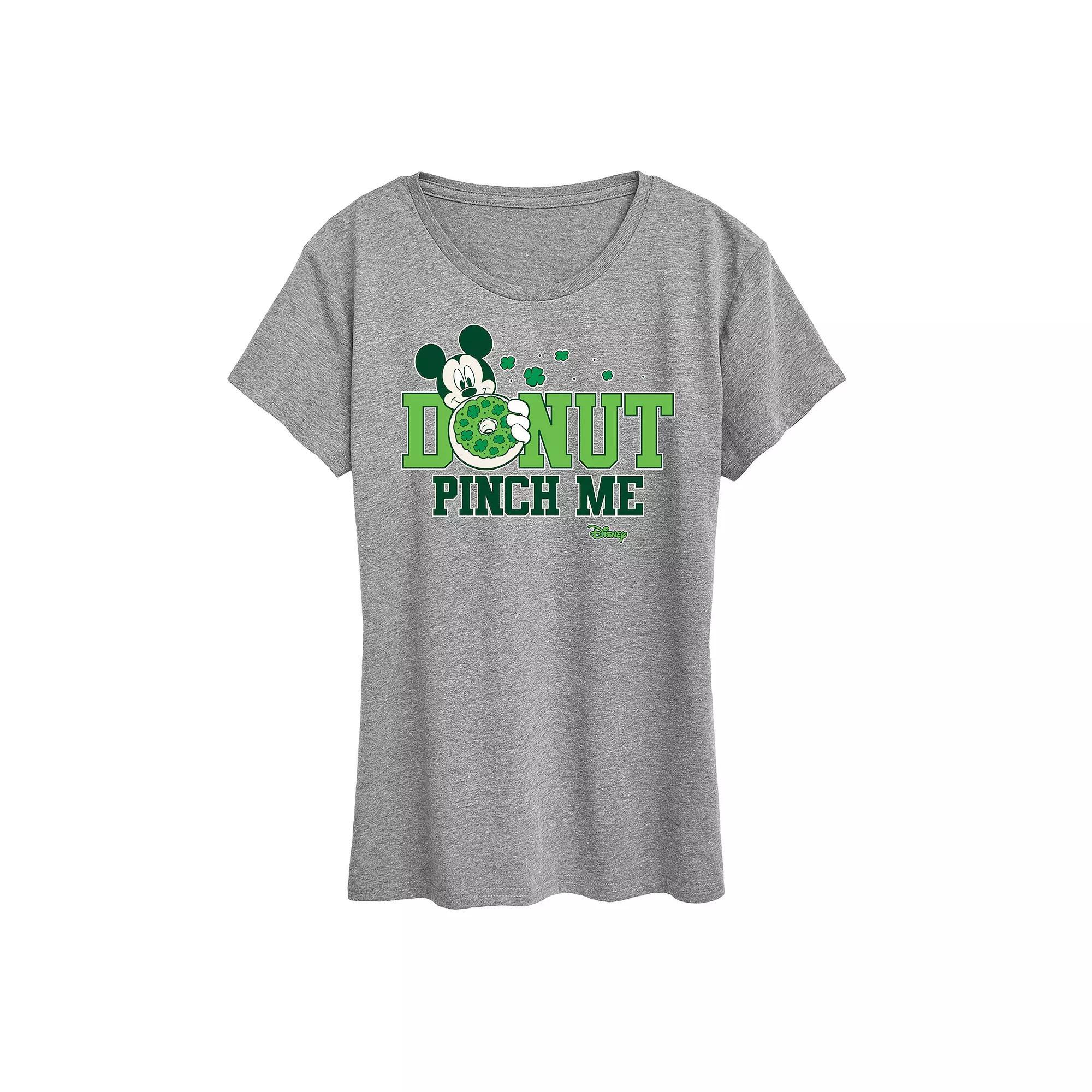 Disney's Mickey Mouse Women's St. Patrick's Donut Pinch Me Graphic Tee,  Product Image