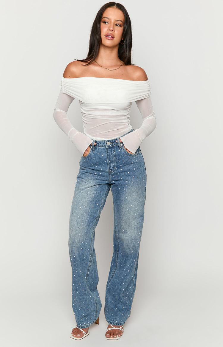 Sparks Mid Wash Denim Straight Leg Jeans Product Image