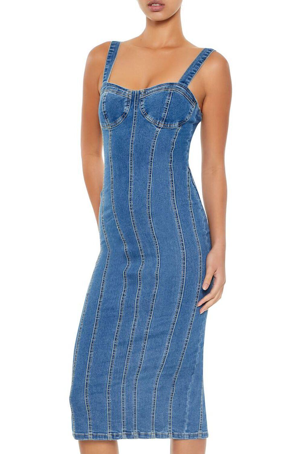 Denim Bustier Midi Dress | Forever 21 Product Image