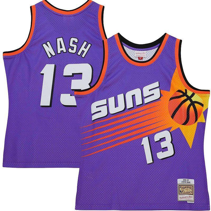 Mens Mitchell & Ness Steve Nash Purple Phoenix Suns Hardwood Classics 1996/97 Tropical Swingman Jersey Product Image