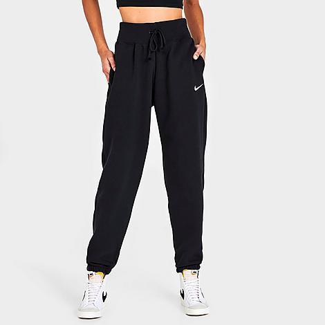 Nike Womens Style Fleece High Rise Pants - White/Black Product Image