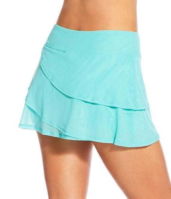 Coco Reef Classic Solids Mesh Layered Swim Skort Product Image