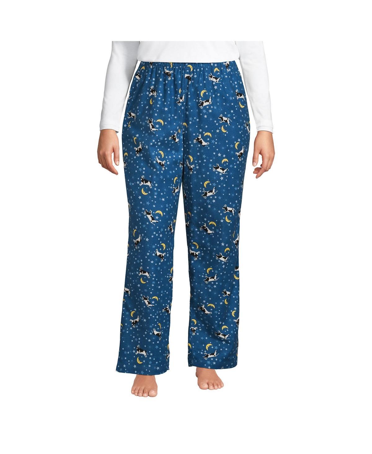 Lands End Womens Plus Size Print Flannel Pajama Pants Product Image