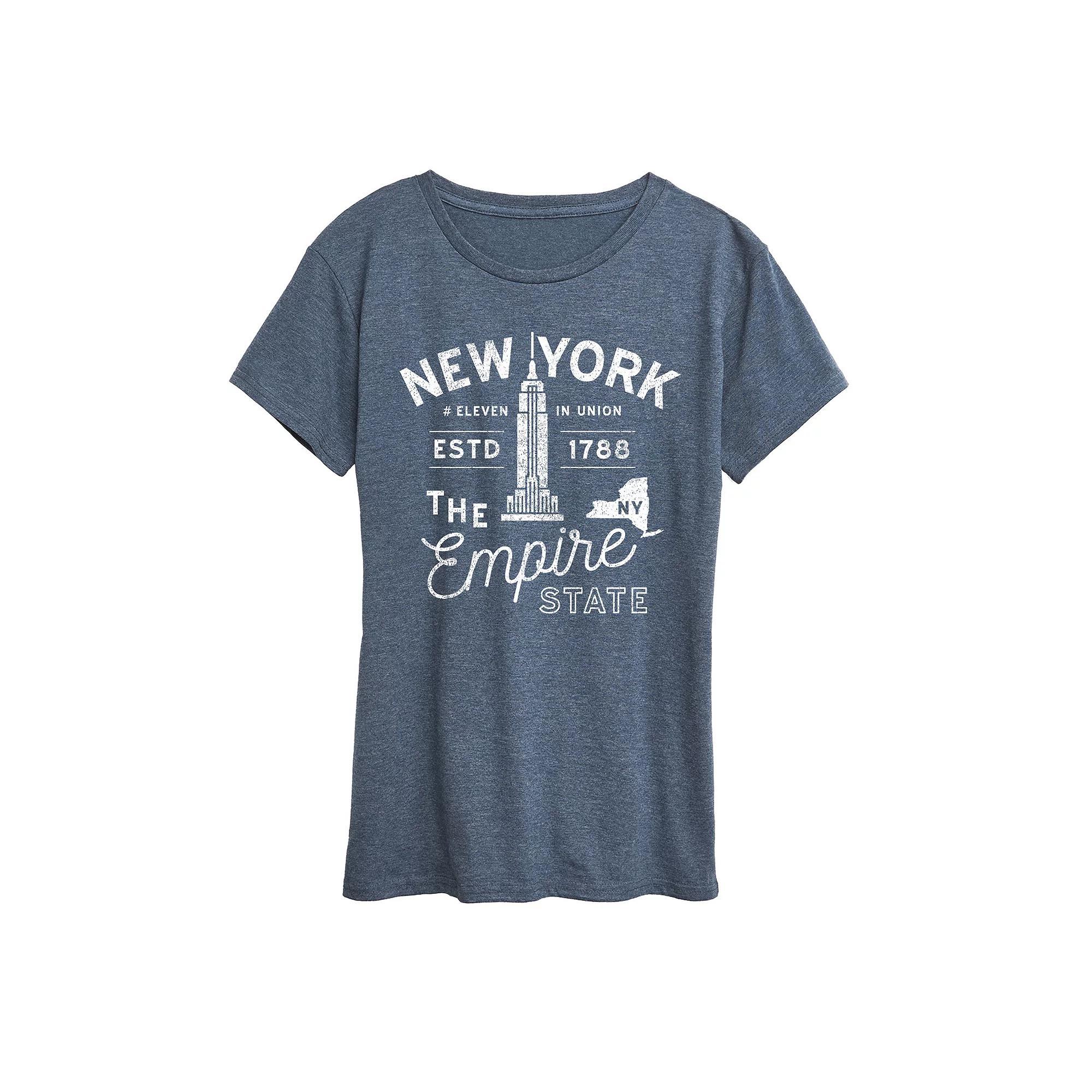 Women's New York Empire State Graphic Tee, Size: Small, Grey Blue Product Image