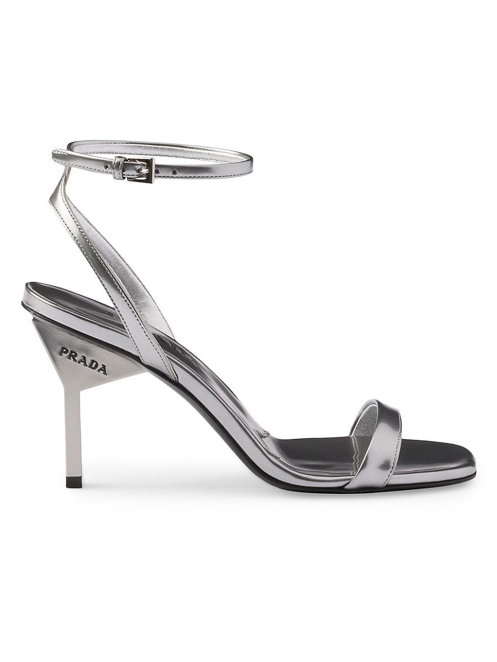 Womens Metallic Leather Sandals Product Image