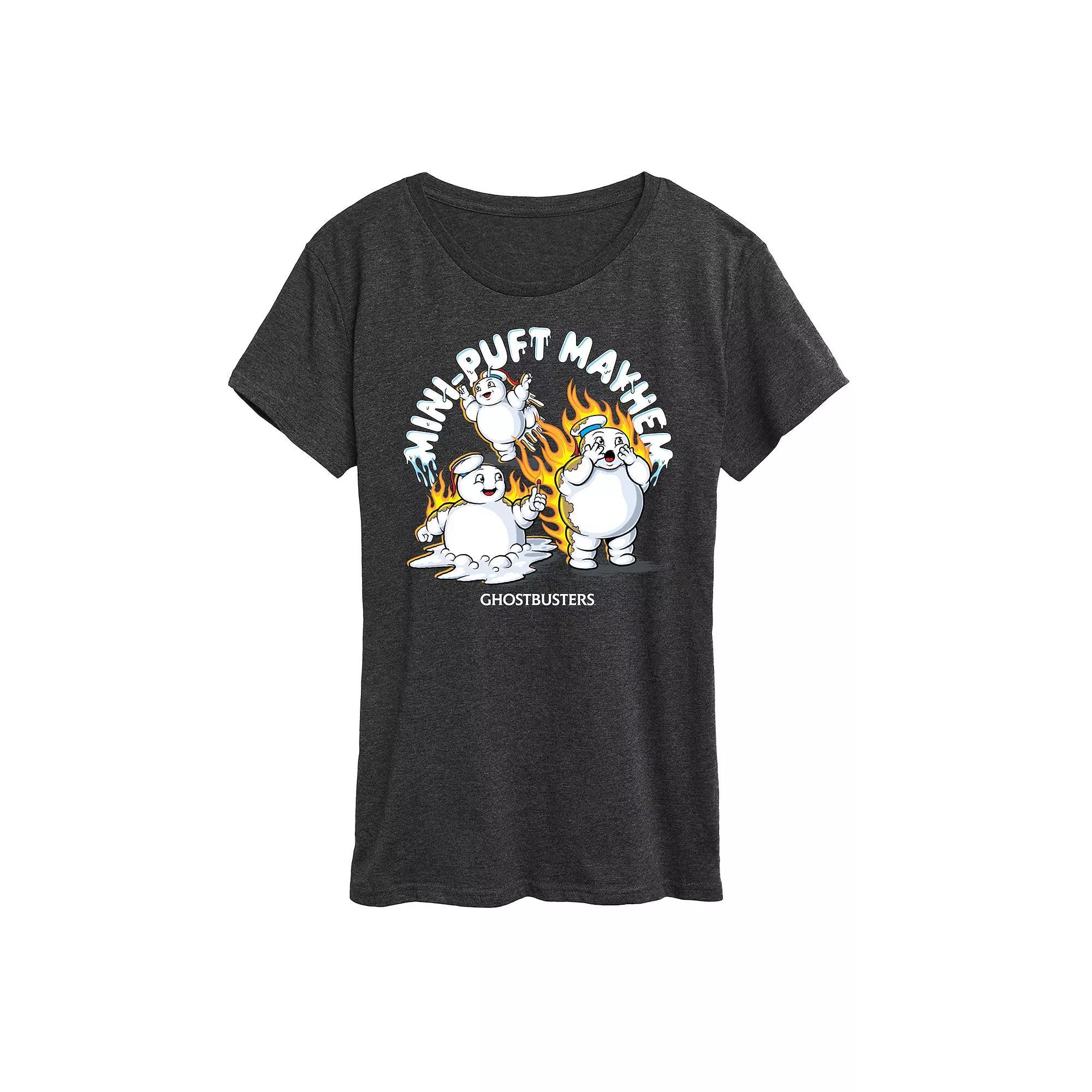 Women's Ghostbusters Mini Pufts Mayhem Graphic Tee, Size: Large, Heather Grey Product Image