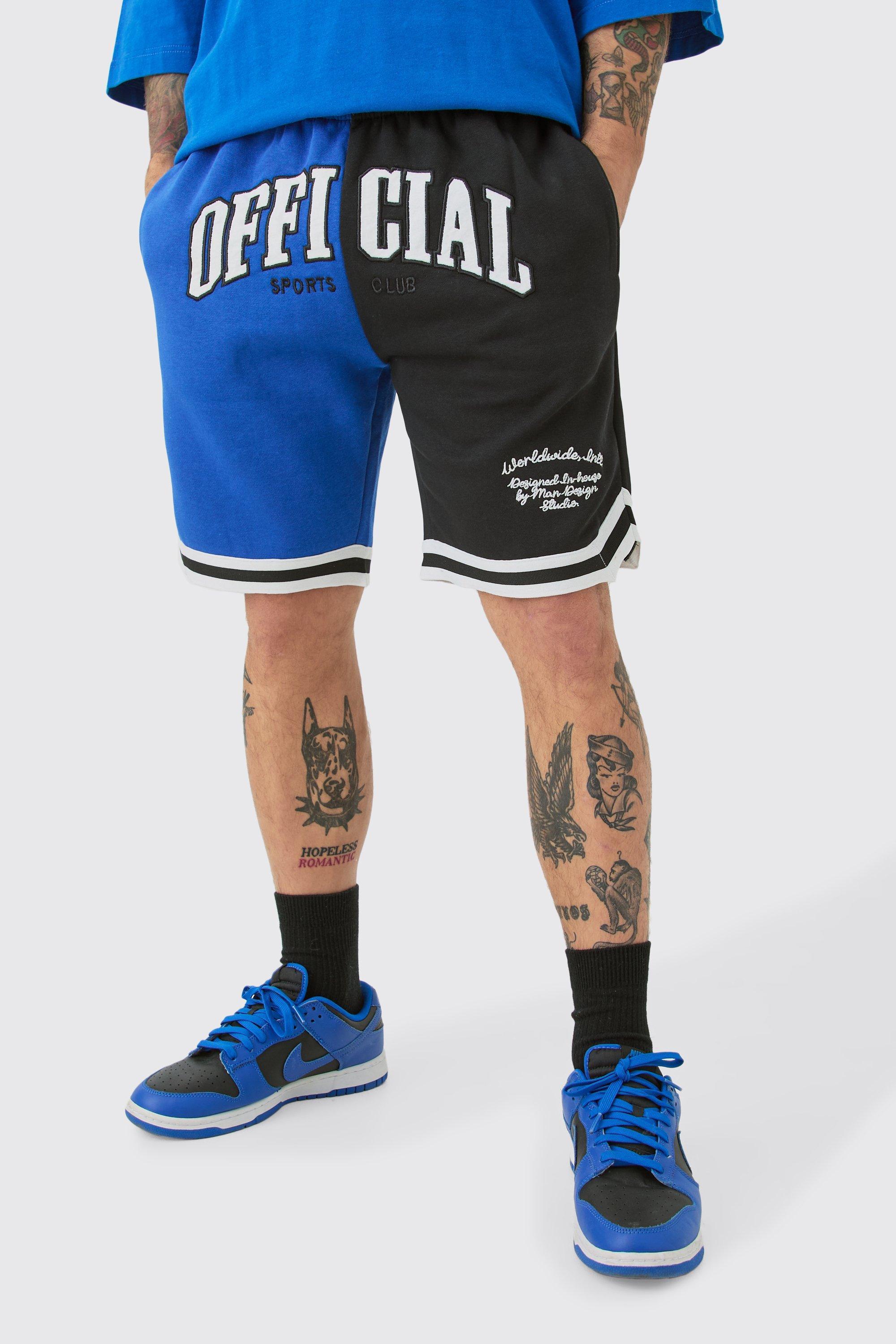 Official Spliced Basketball Sweat Shorts | boohooMAN USA Product Image