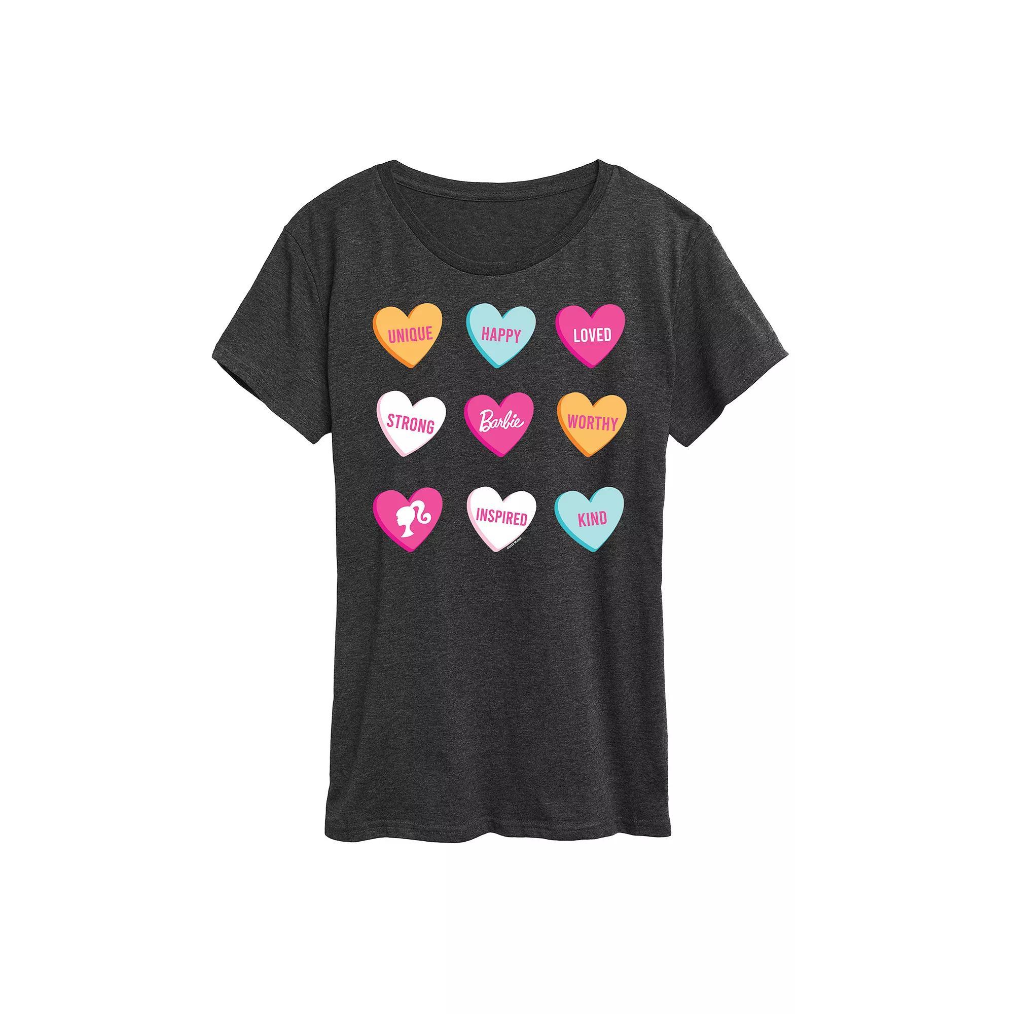 Women's Barbie® Candy Hearts Graphic Tee,  Product Image