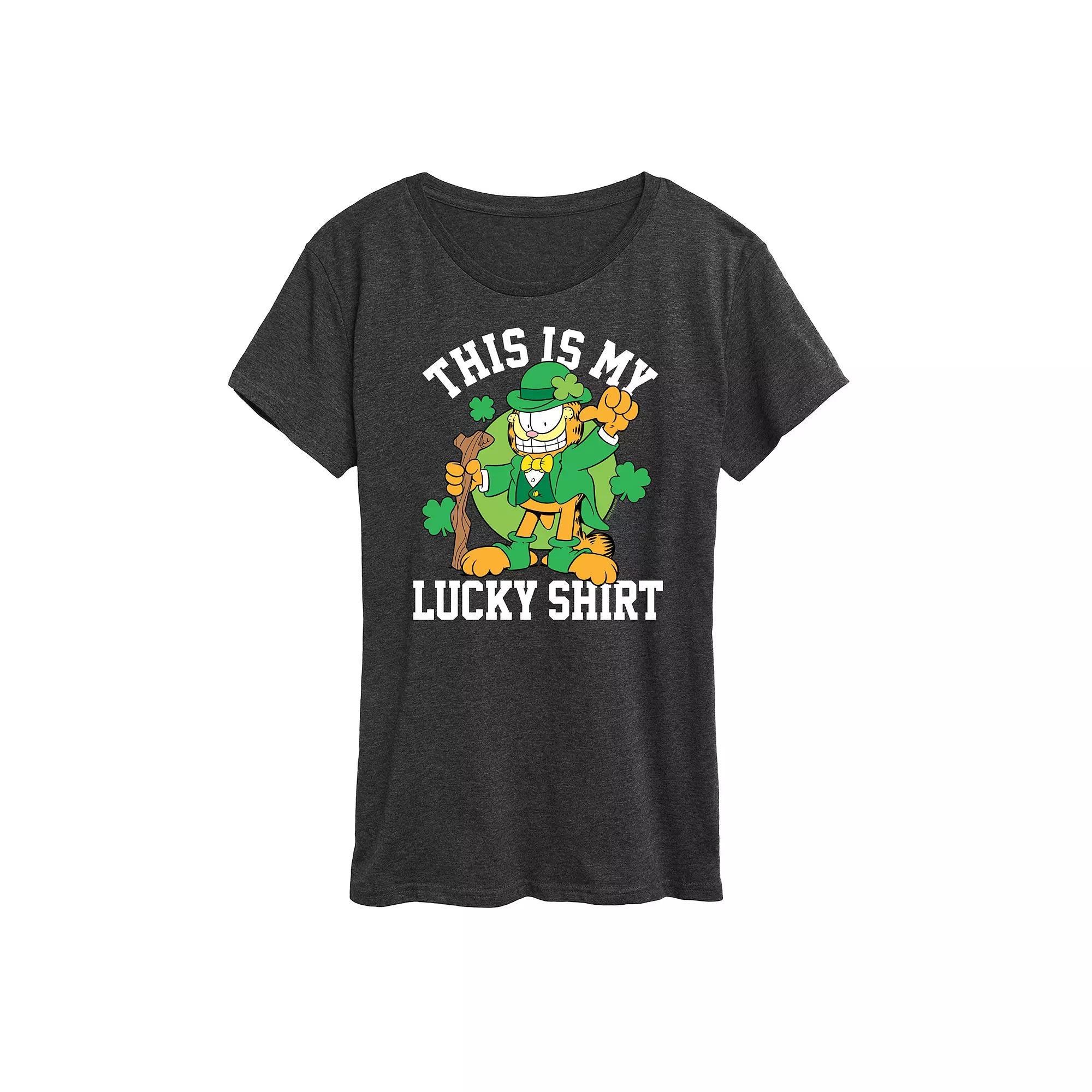 Women's Garfield This Is My Lucky Shirt Graphic Tee,  Product Image