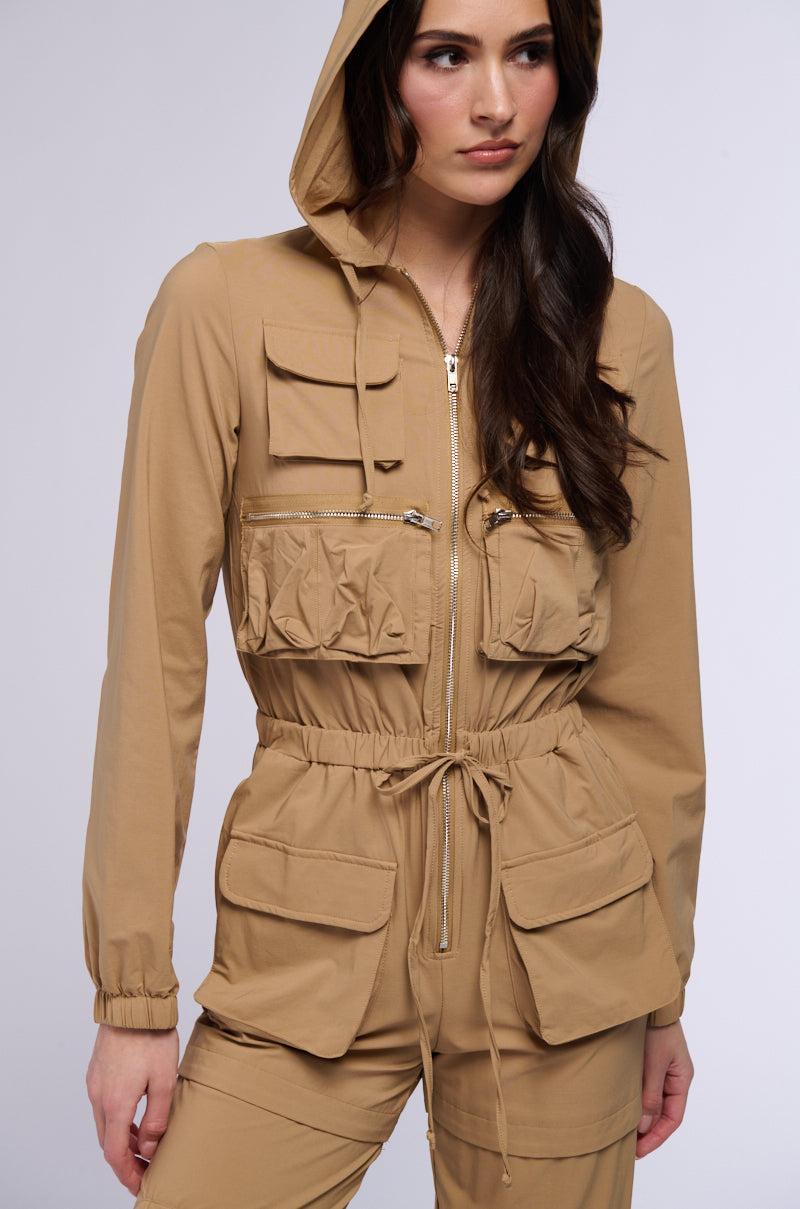 PENNY HOODED CARGO JUMPSUIT Product Image