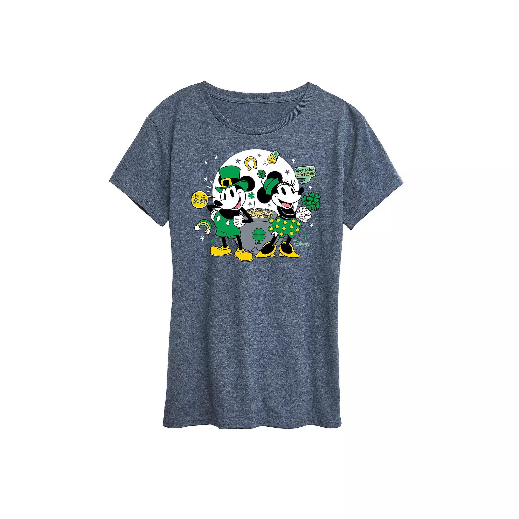 Disney's Mickey & Minnie Mouse Women's St. Patrick's Pot Of Gold Graphic Tee,  Product Image