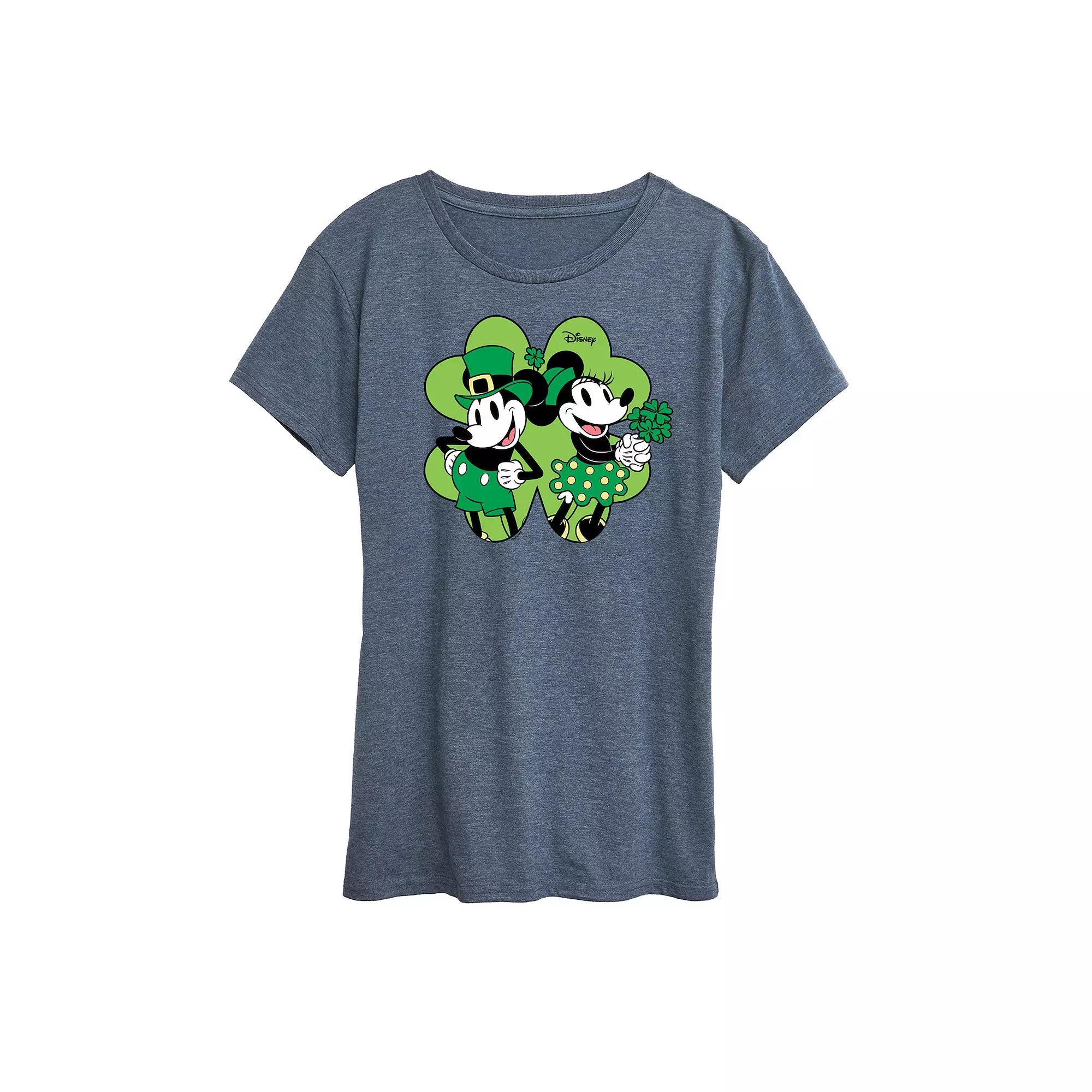Disney's Mickey & Minnie Mouse Women's Shamrock Graphic Tee,  Product Image