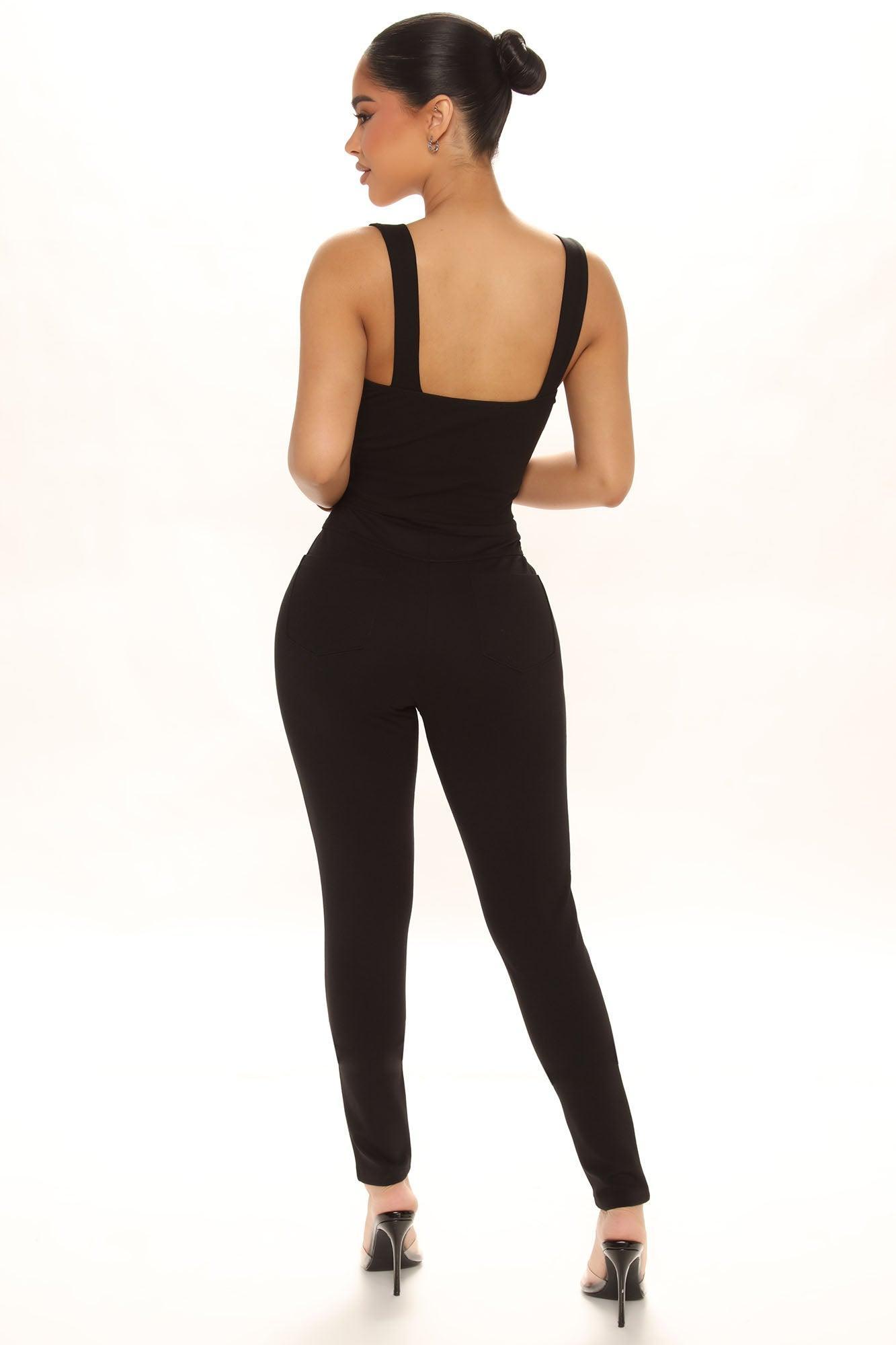 Kimmy Square Neck Tank - Black Product Image