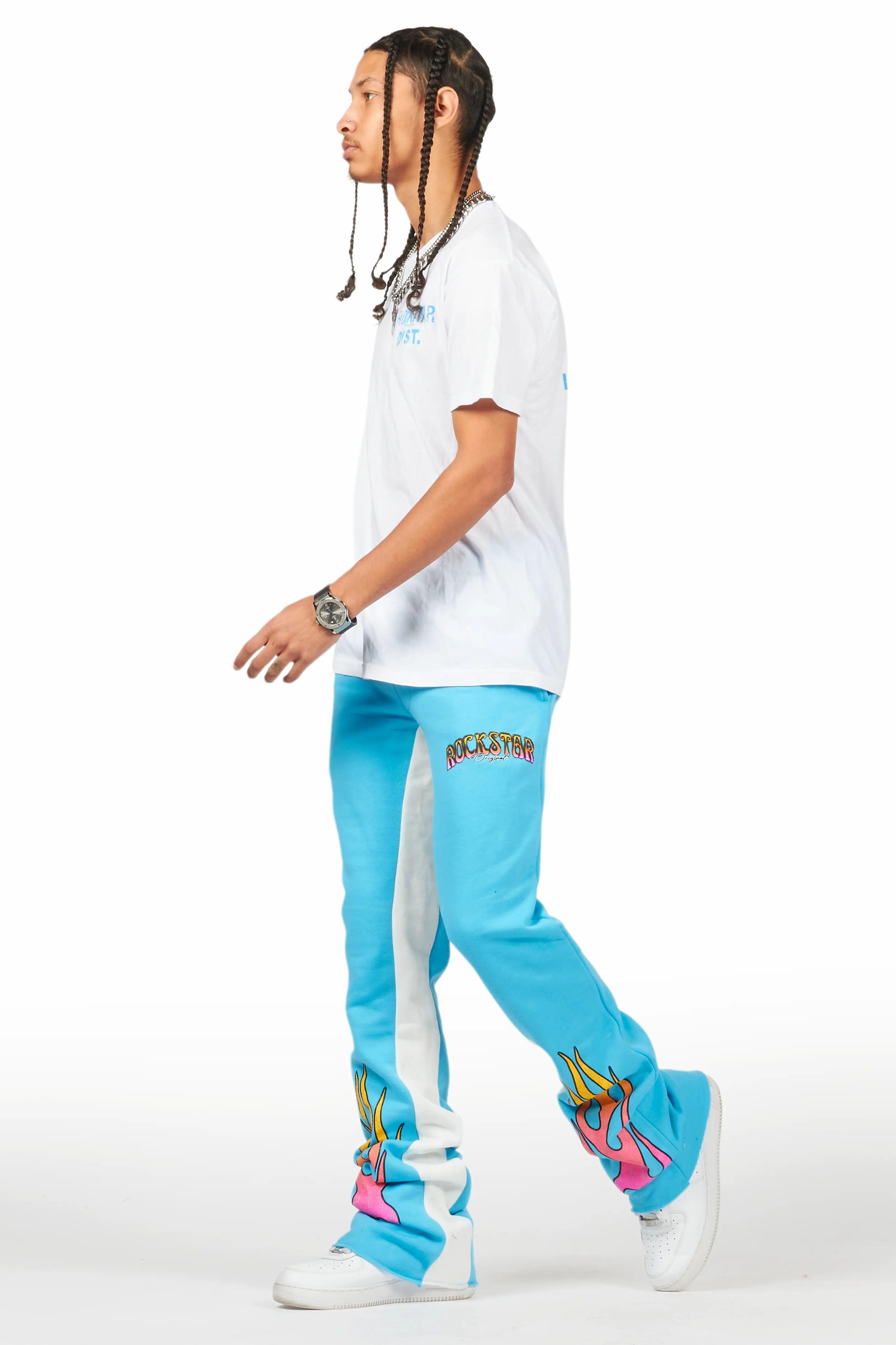 Quito Blue Graphic Baggy Pant Male Product Image