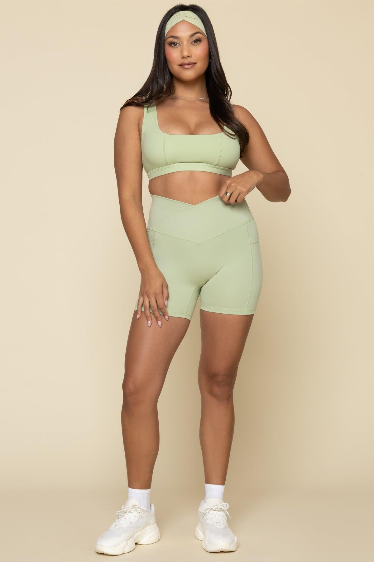 Crisscross Hourglass® Midi Short with Pockets - Pistachio Product Image