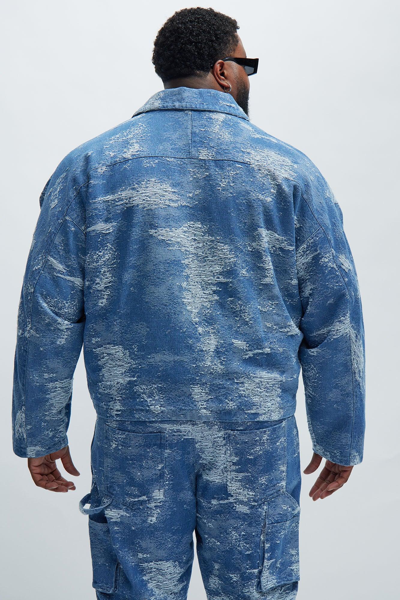 Cloud 9 Textured Cropped Jacket - Light Blue Product Image