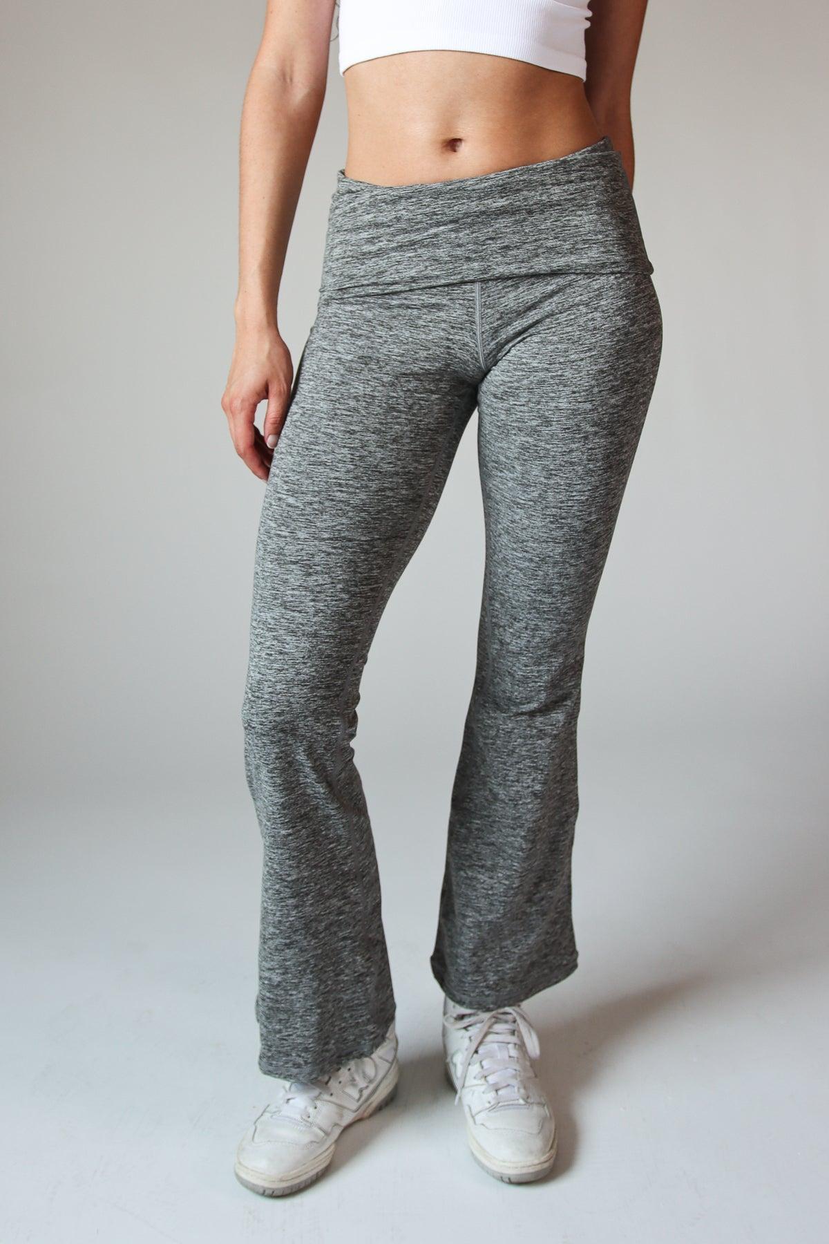 Fold Over Fleece Lined Flare Leggings Product Image