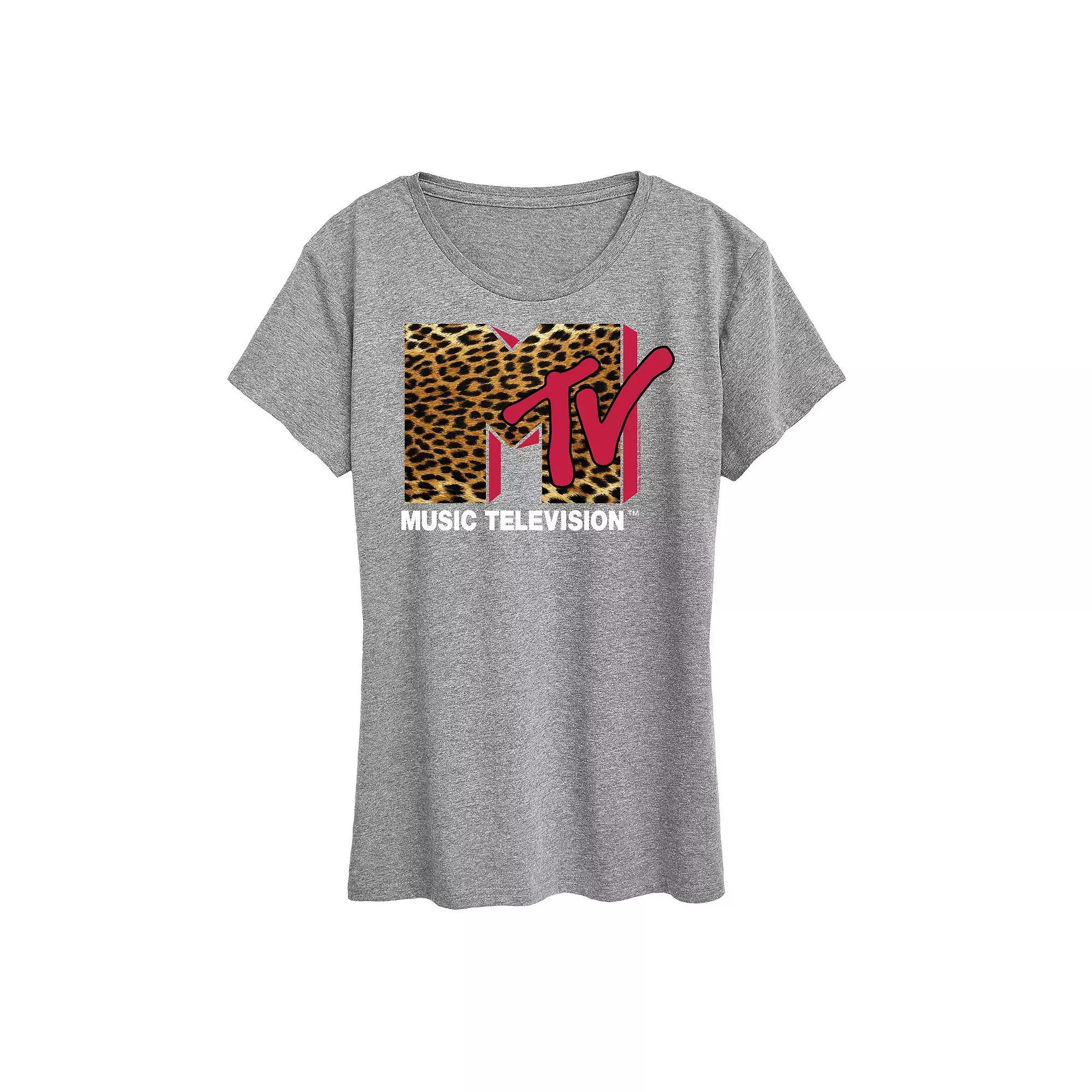 Women's MTV Leopard Logo Graphic Tee, Girl's,  Product Image