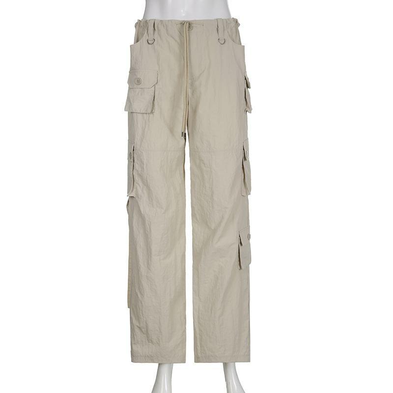 Low Rise Wide Leg Cargo Pants Product Image