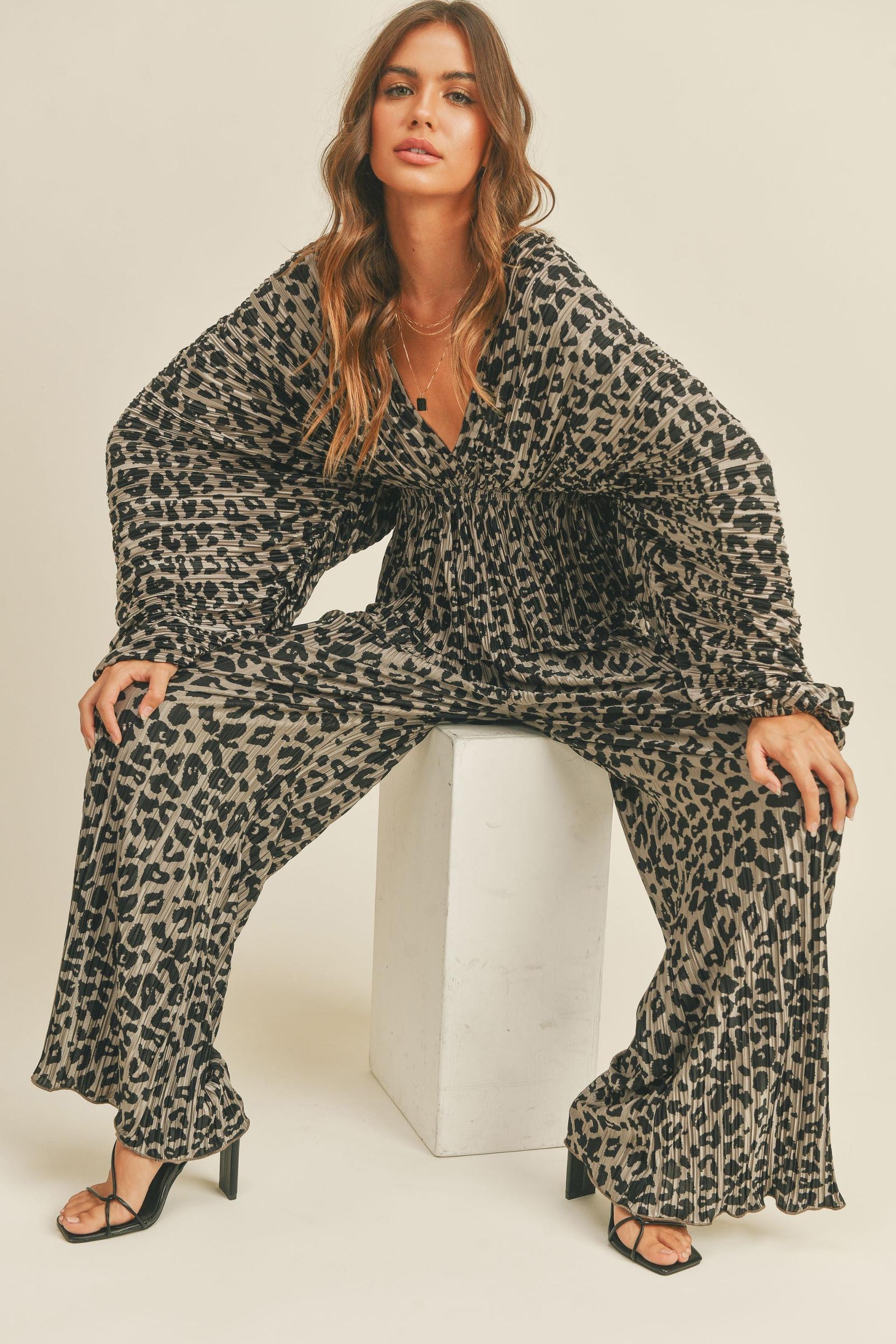 Leopard Wide Pants Product Image