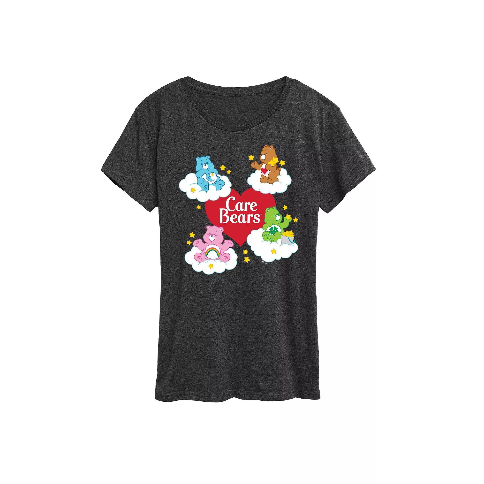 Women's Care Bears Heart And Bear Logo Graphic Tee,  Product Image