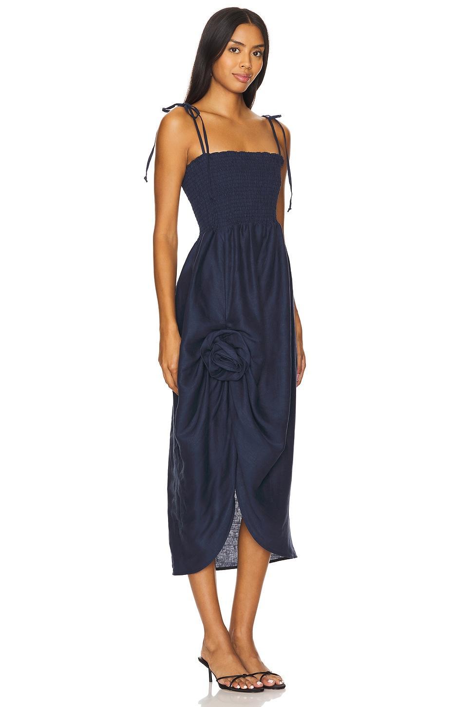 Atlanta Linen Strap Dress With Rose Detail Sleeper Product Image