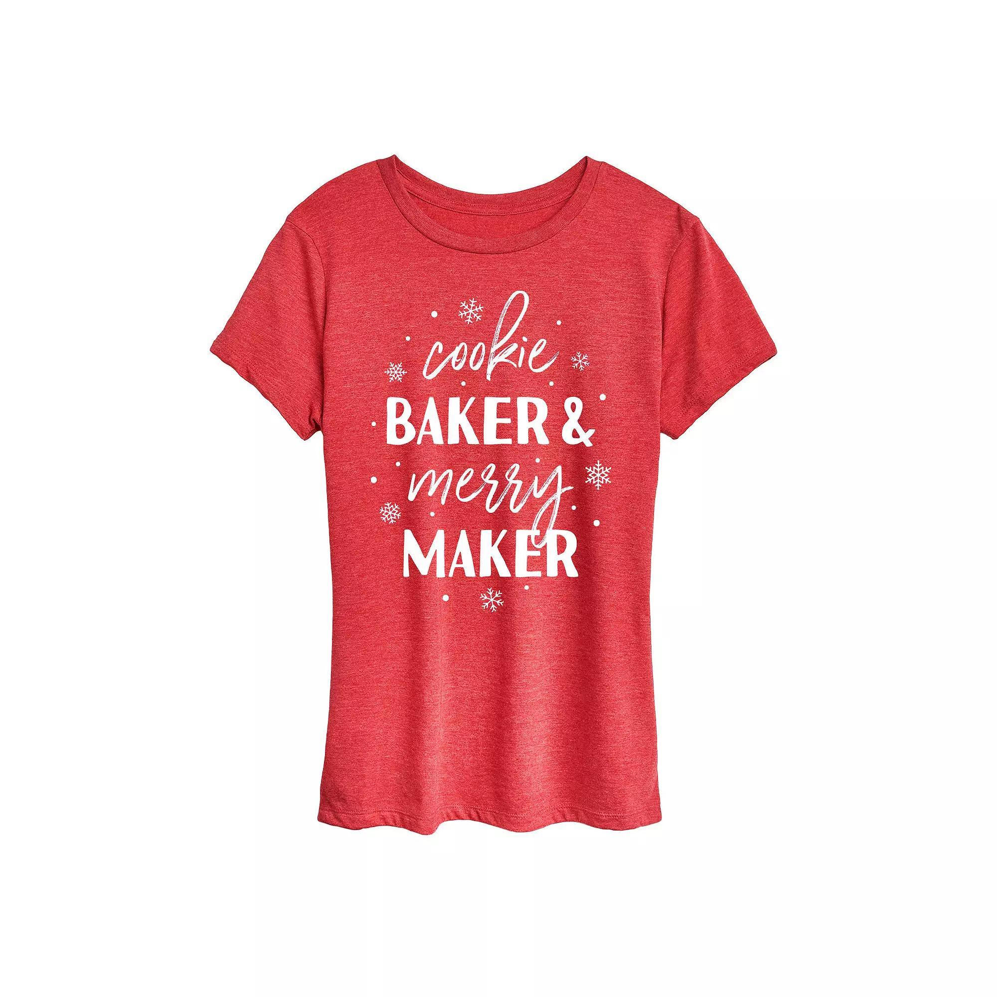 Women's Cookie Baker And Merry Maker Graphic Tee, Girl's,  Product Image