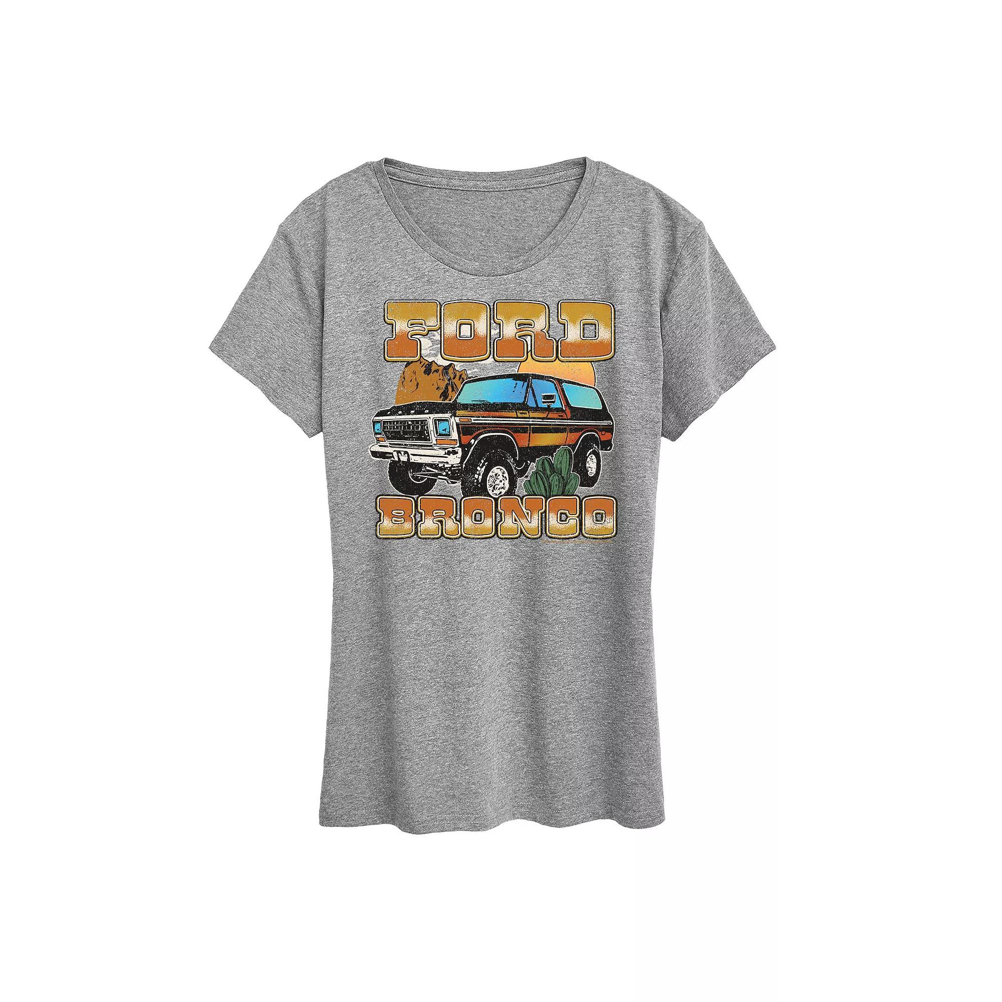 Women's Ford Vintage Bronco Desert Graphic Tee, Size: Medium, Grey Gray Product Image