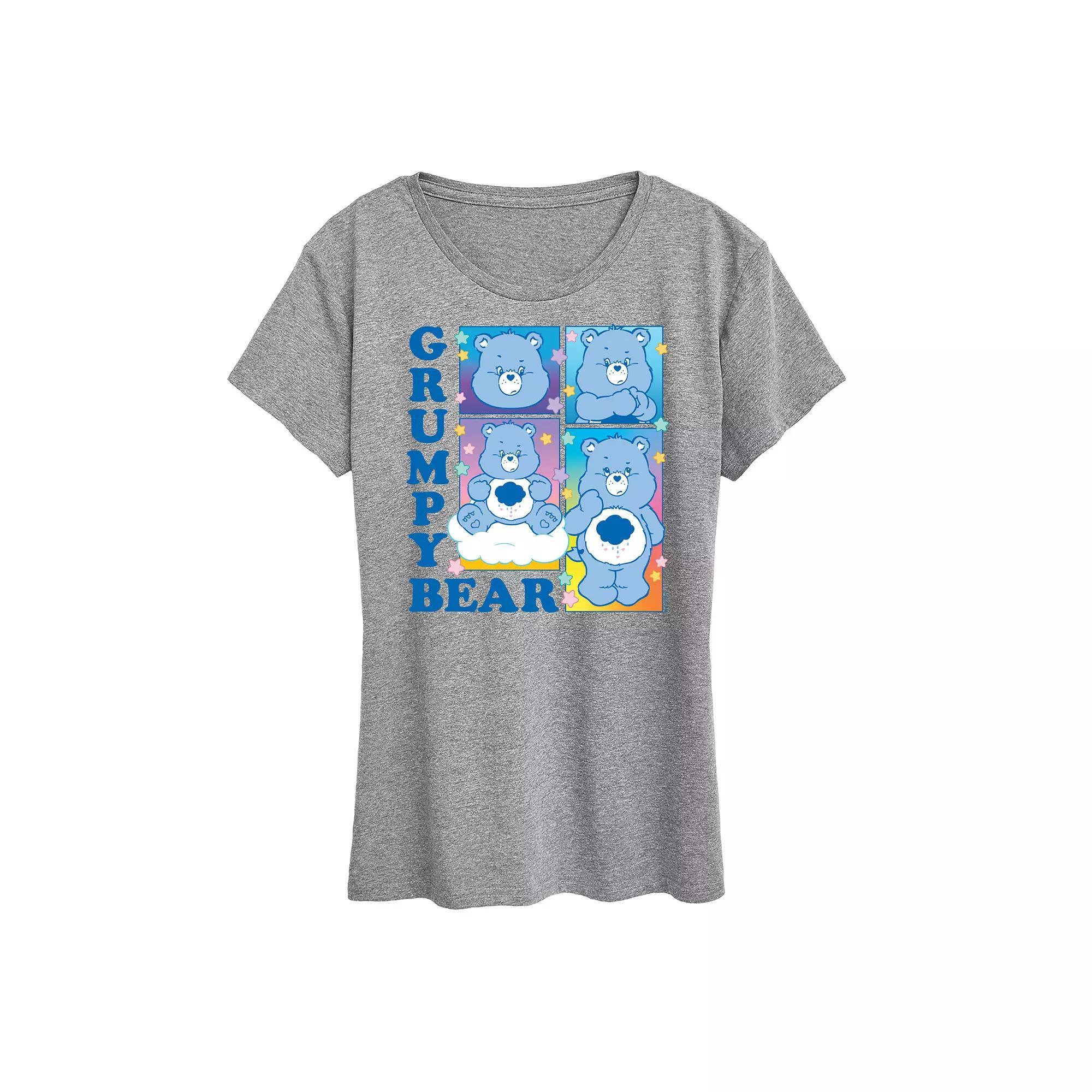 Women's Care Bears Love A Lot Bear Graphic Tee, Size: Large, Grey Gray Product Image