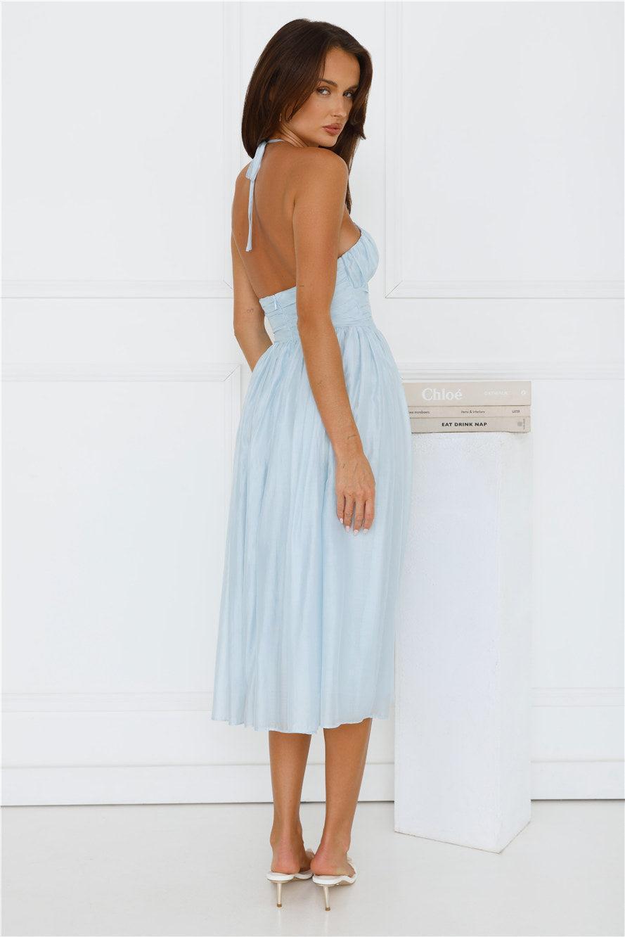 Seabreeze Dreamer Halter Midi Dress Blue Product Image