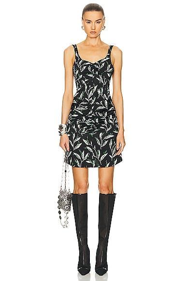 RABANNE Printed Viscose Jersey Dress in Black Product Image