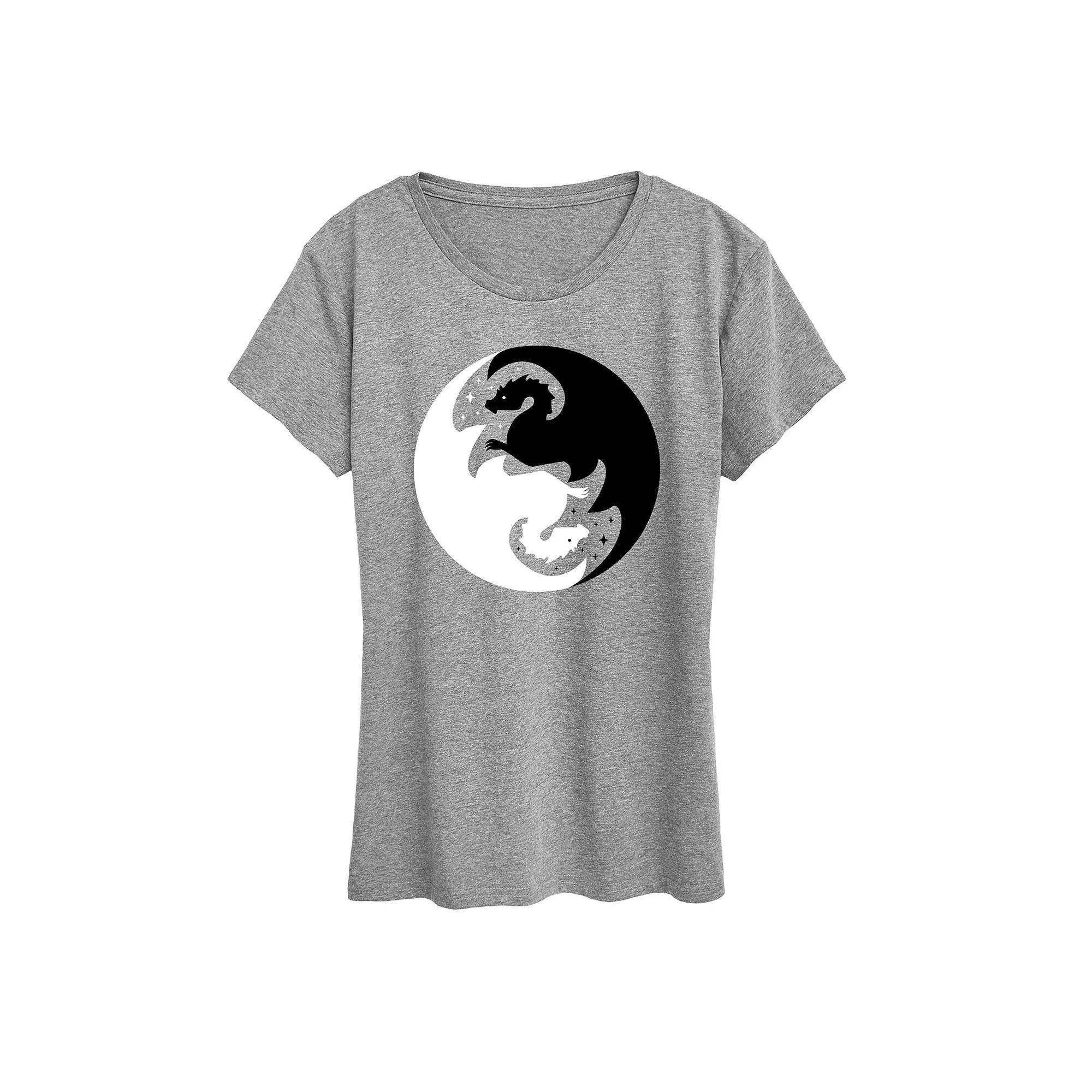 Women's Yin Yang Dragons Graphic Tee,  Product Image