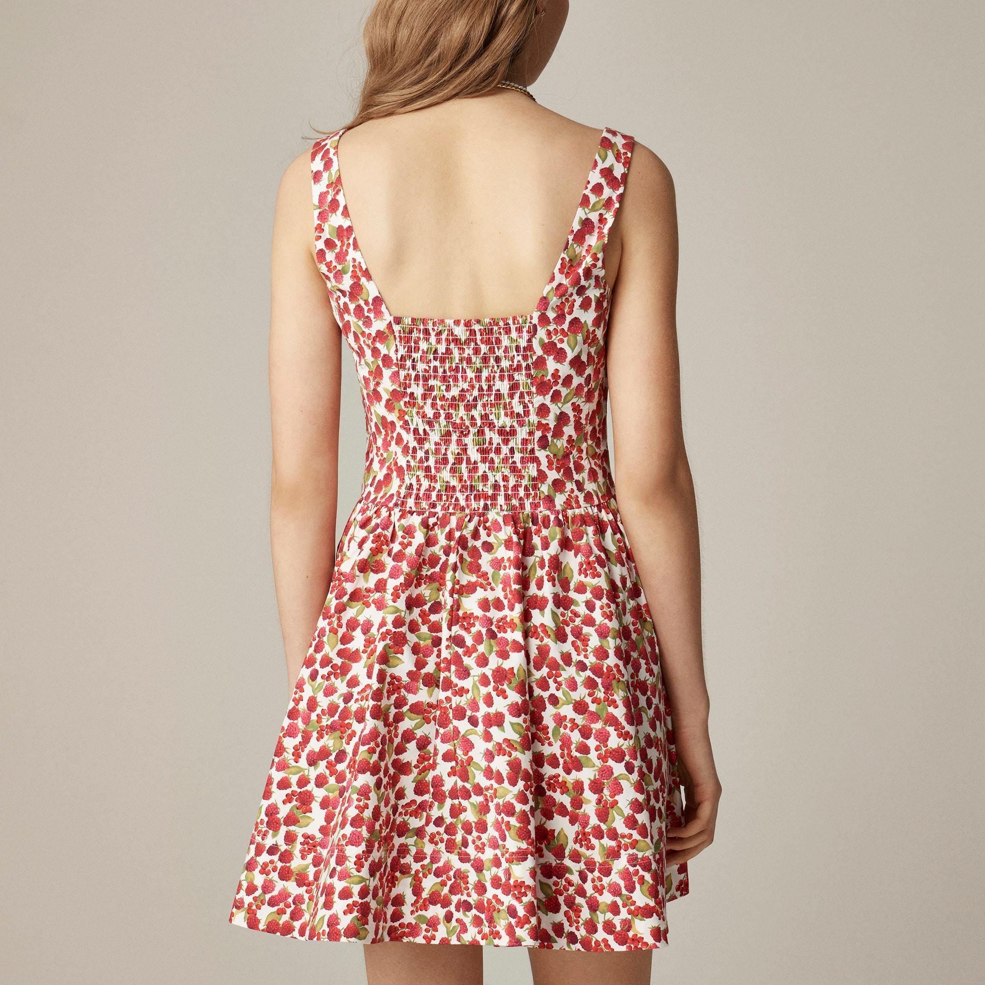 Fit-and-flare mini dress in raspberry print Product Image