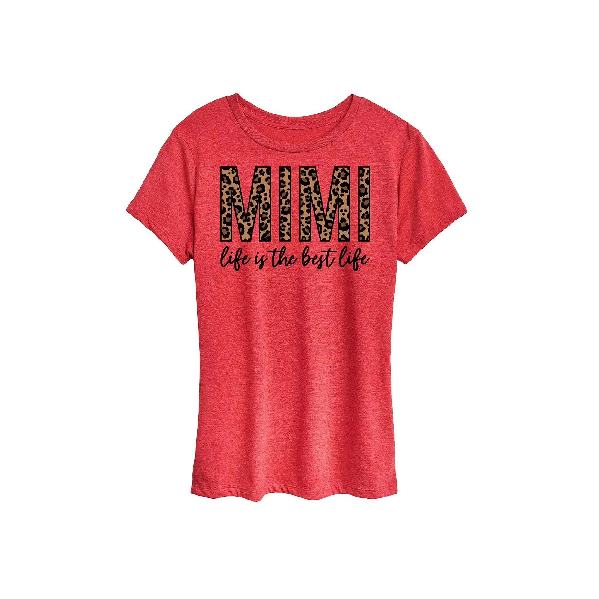 Women's Mimi Life Is The Best Life Graphic Tee, Size: XXL, Grey Red Product Image