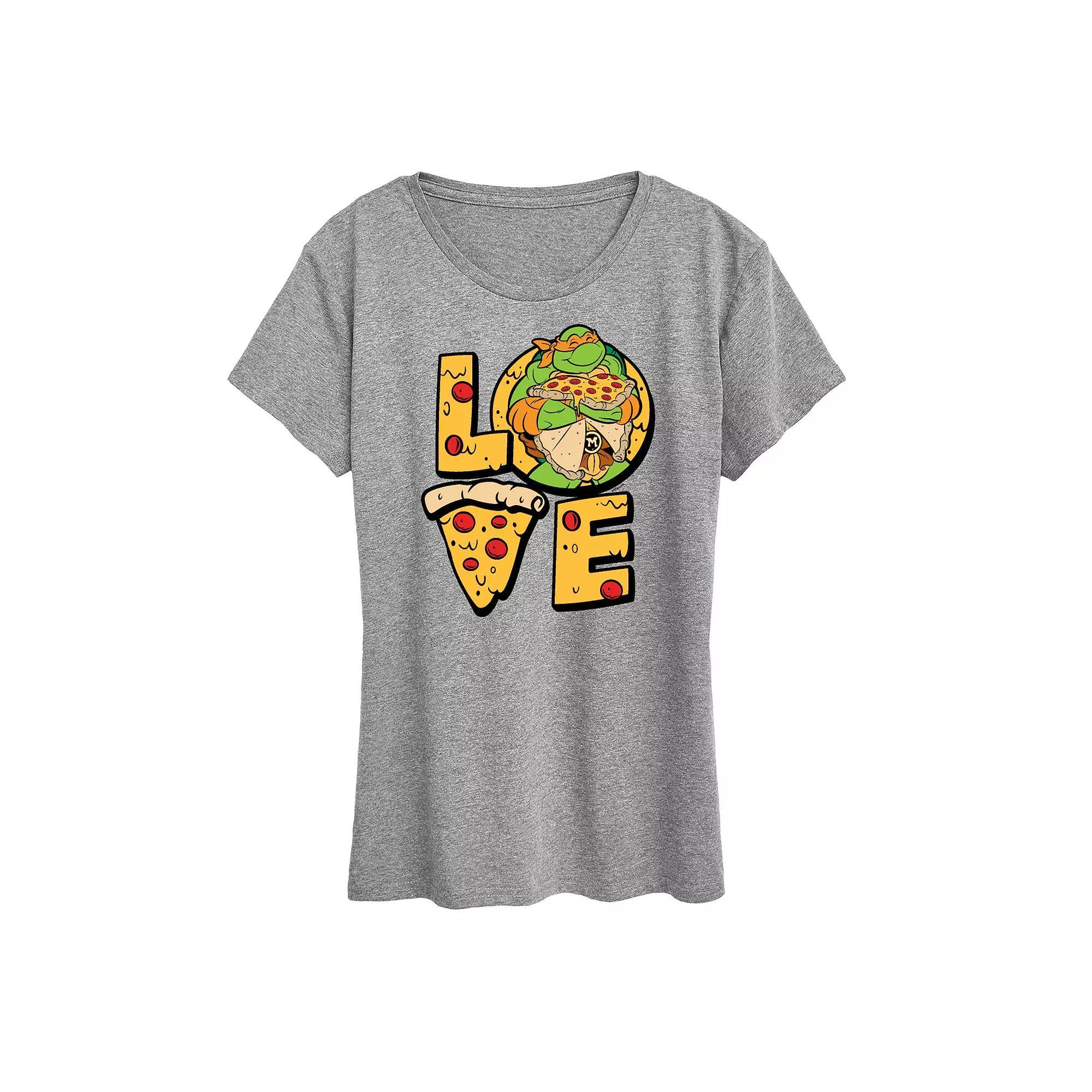 Women's Teenage Mutant Ninja Turtles Love Graphic Tee, Size: XXL, Grey Gray Product Image