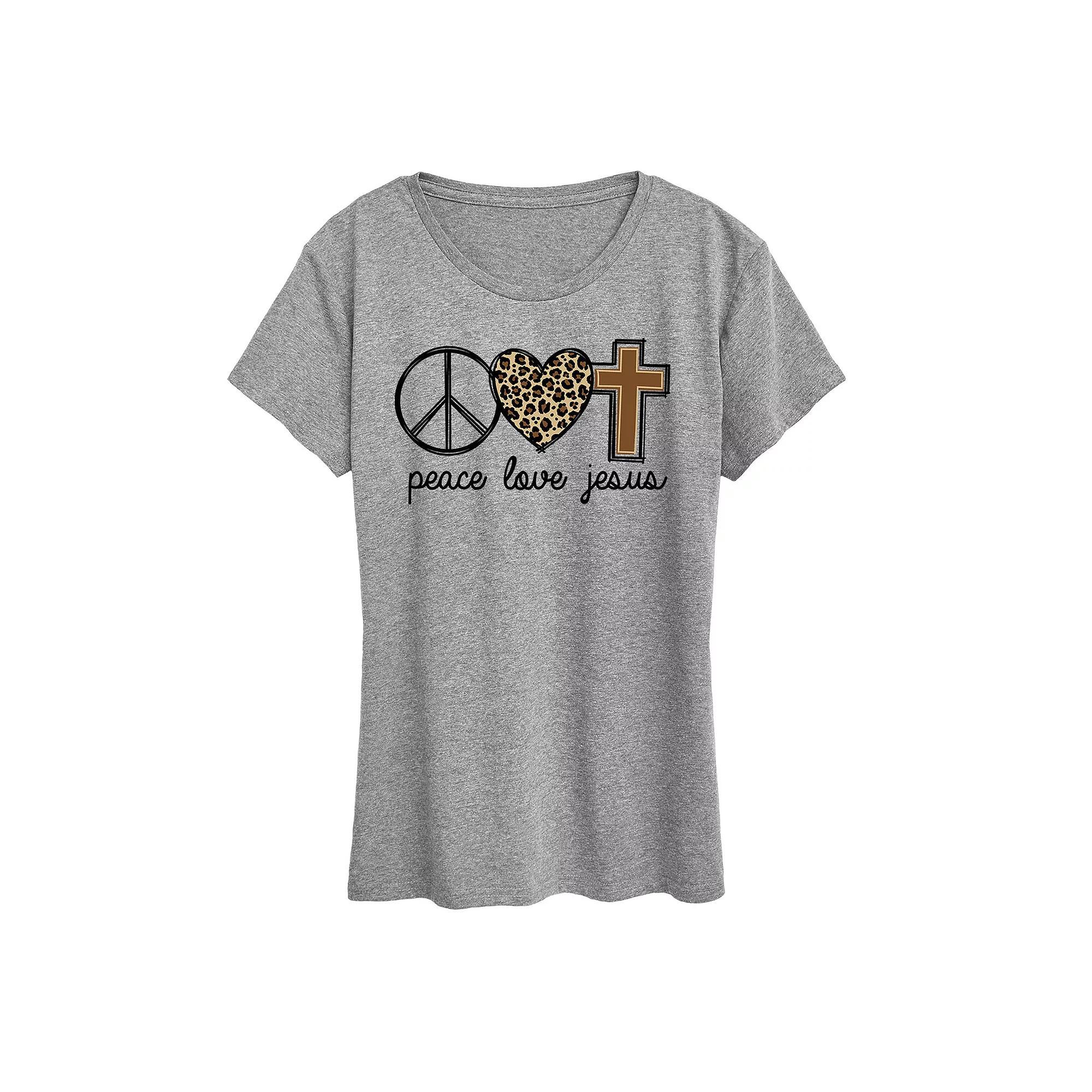 Women's Peace Love Jesus Graphic Tee,  Product Image