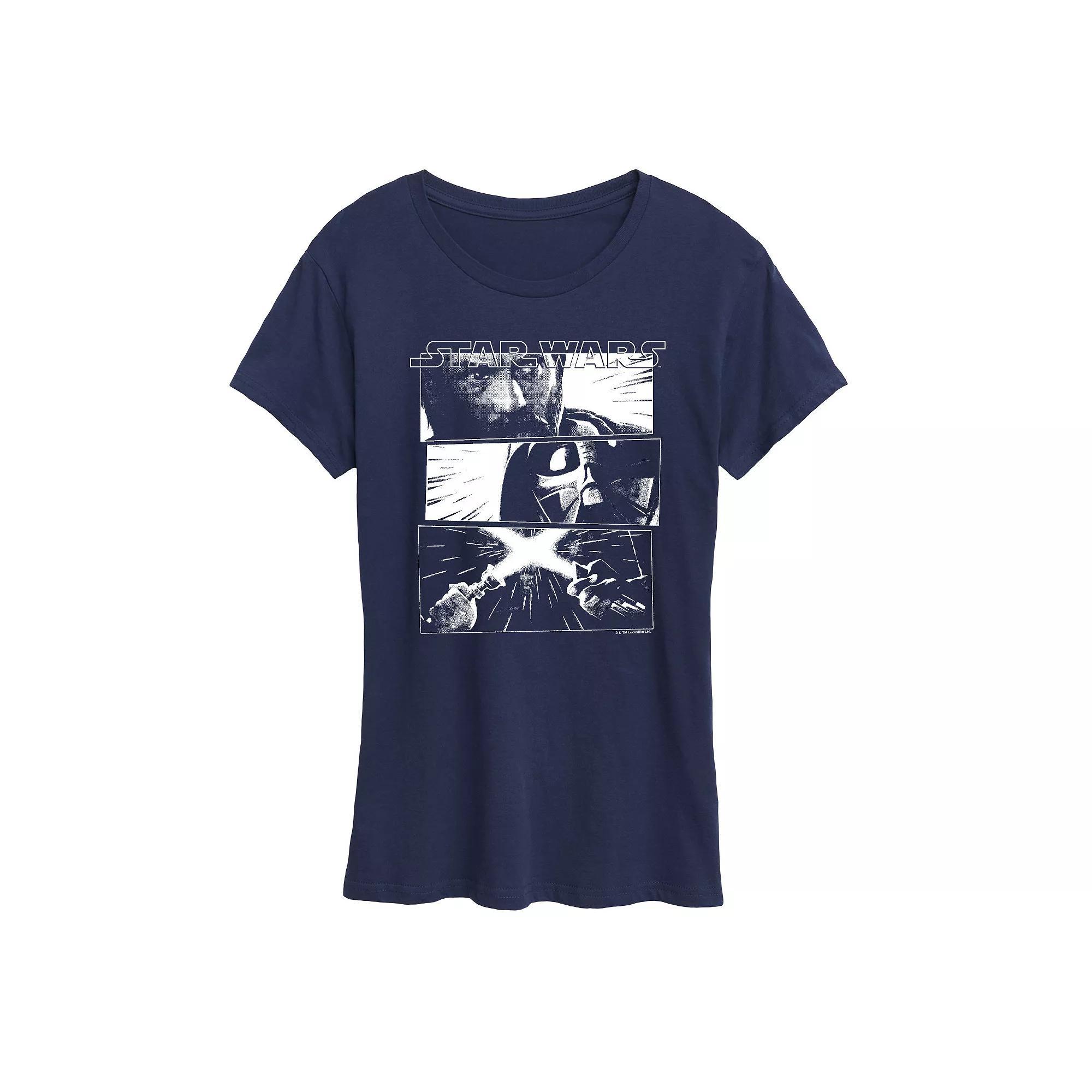 Women's Star Wars Obi vs Darth Vadar Graphic Tee,  Product Image