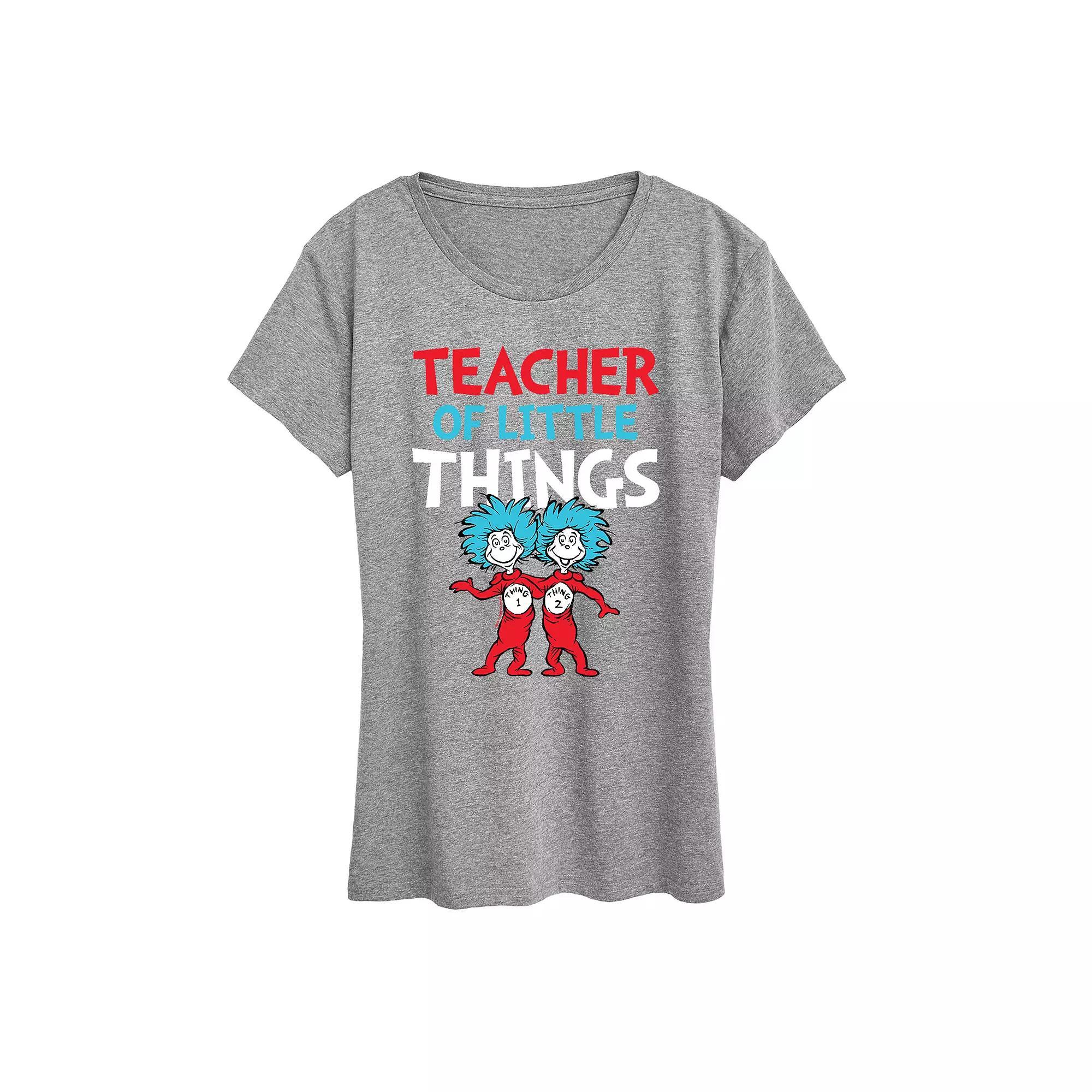 Women's Dr. Seuss Teacher Of Little Things Graphic Tee, Girl's, Size: Small, Grey Gray Product Image