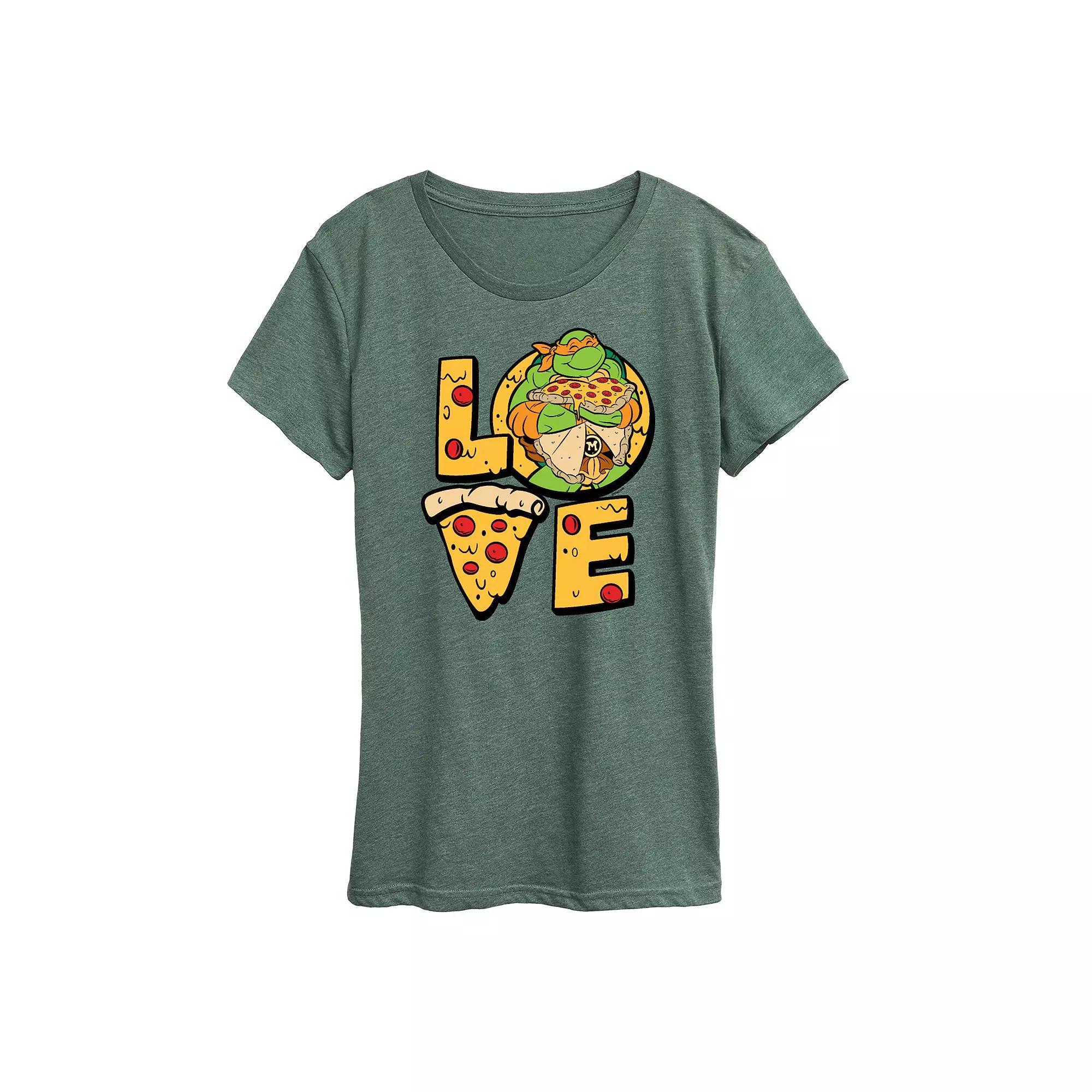 Women's Teenage Mutant Ninja Turtles Love Graphic Tee, Size: XXL, Grey Gray Product Image