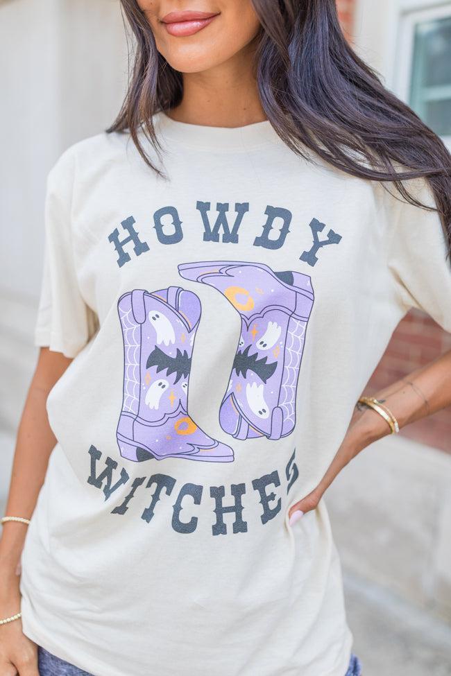 Howdy Witches Cream Oversized Graphic Tee Product Image